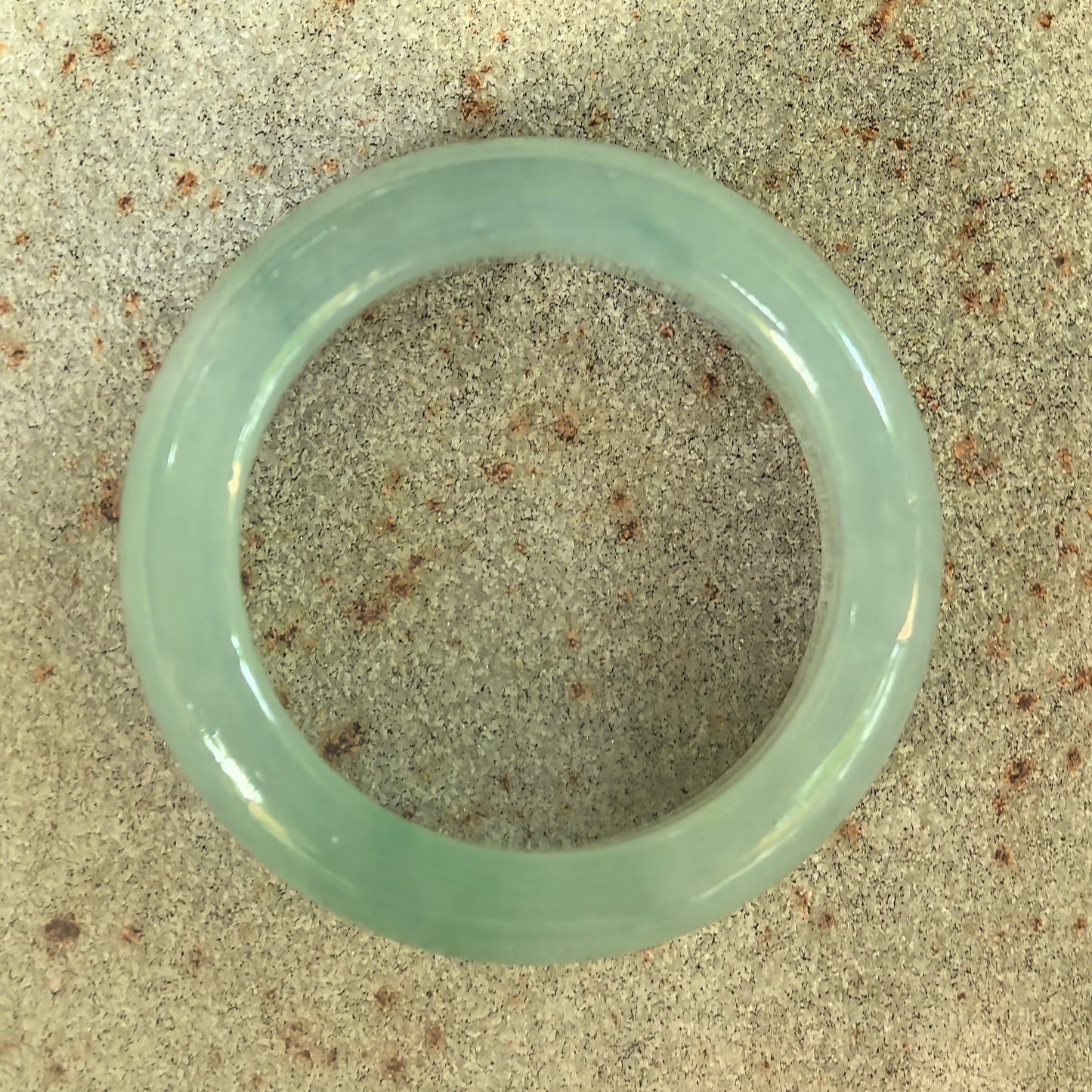 Natural Grade-A Icy Glutinous Light Green Jadeite Ring Band · Burmese Jade US9