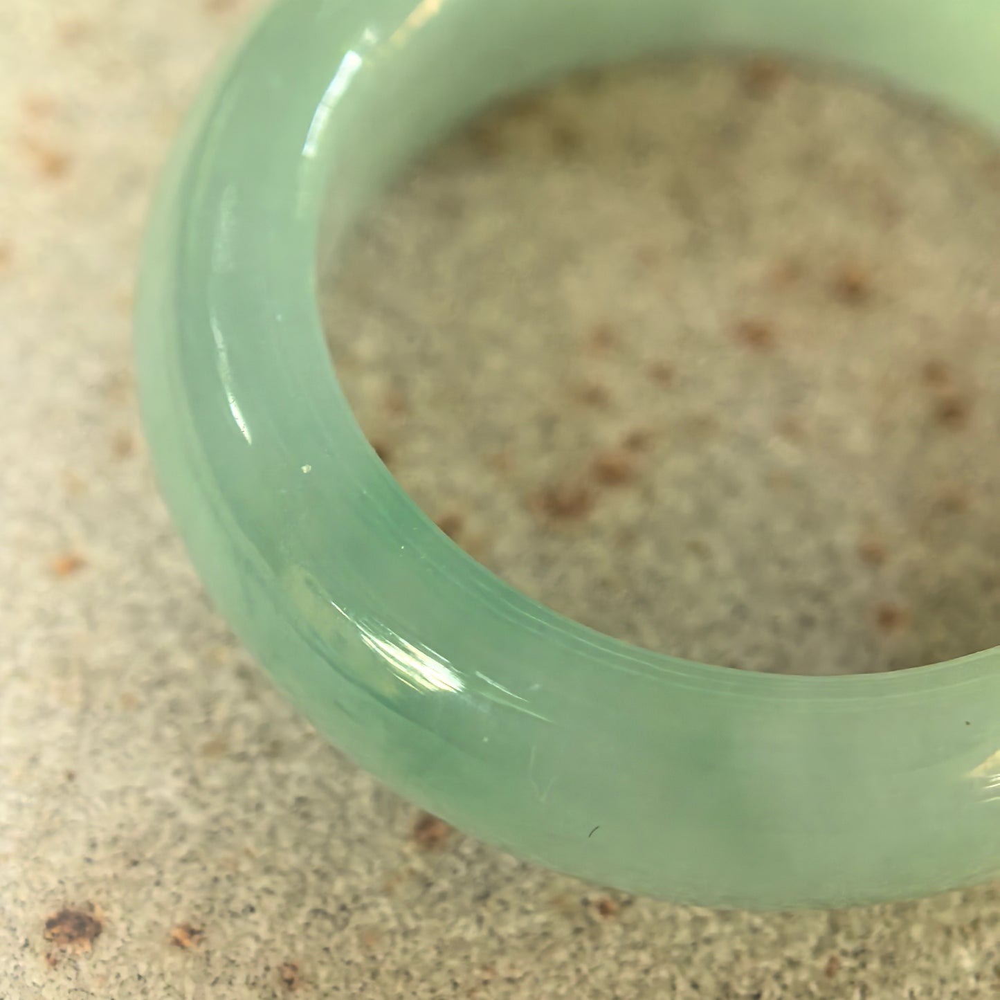 Natural Grade-A Icy Glutinous Light Green Jadeite Ring Band · Burmese Jade US9