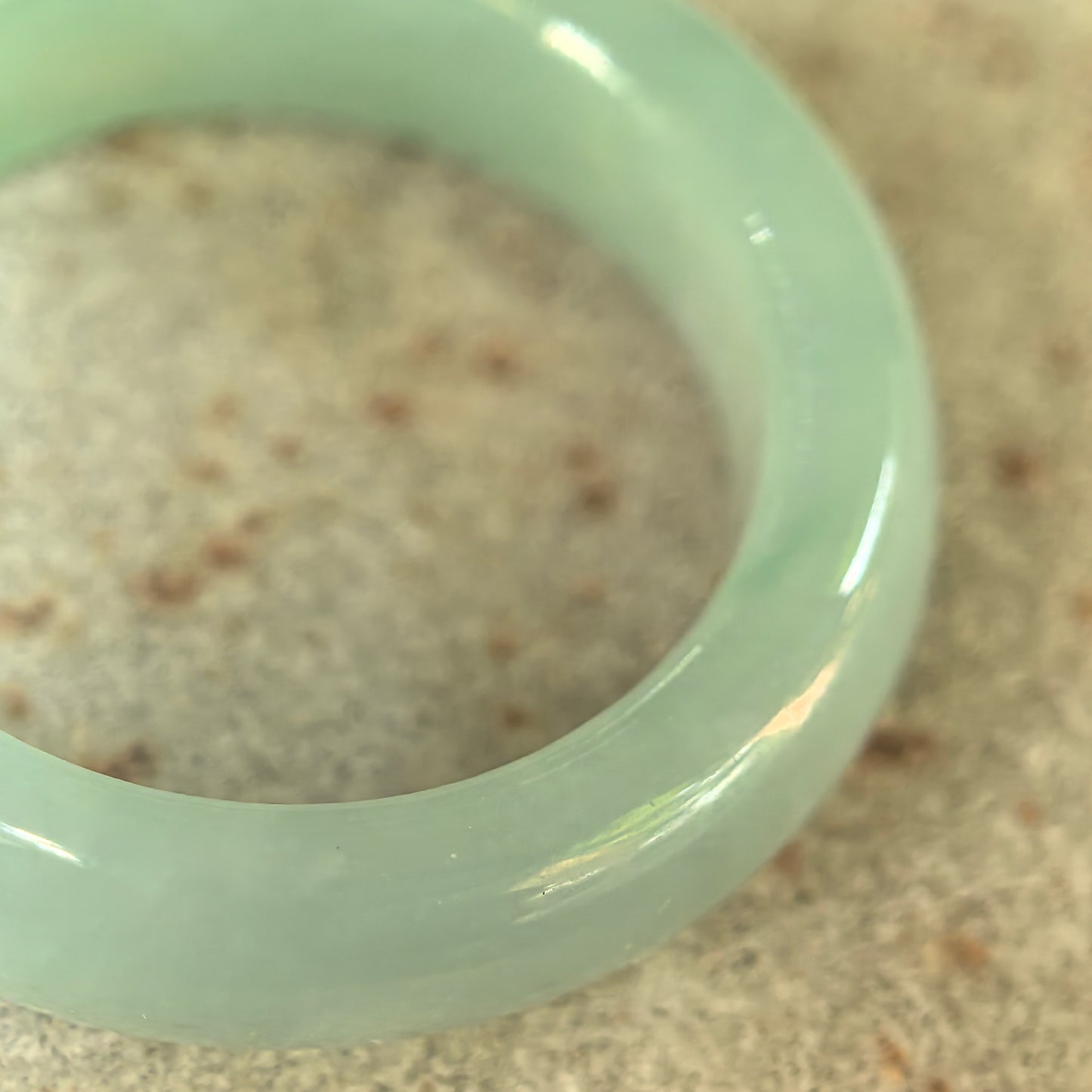 Natural Grade-A Icy Glutinous Light Green Jadeite Ring Band · Burmese Jade US9
