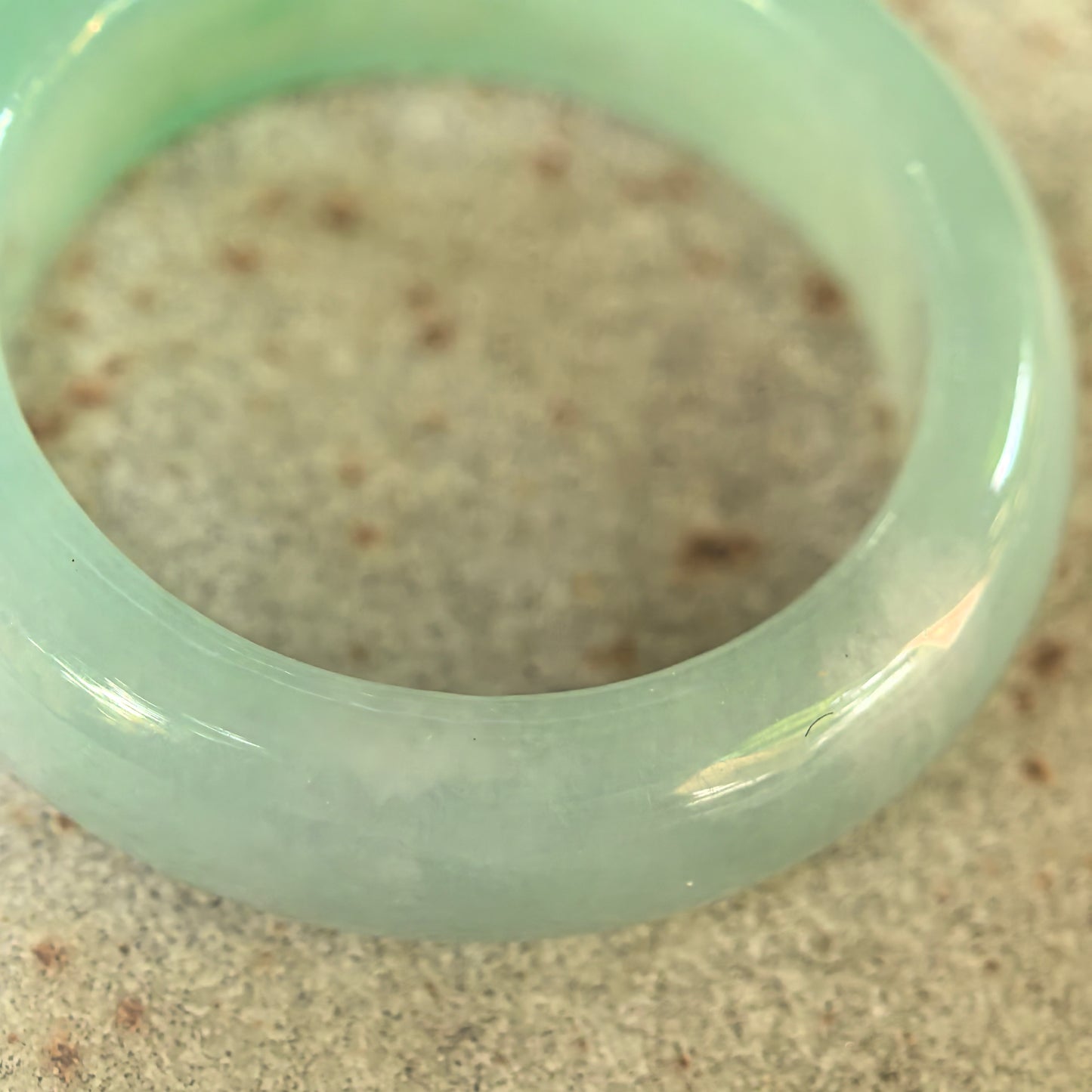 Natural Grade-A Icy Glutinous Light Green Jadeite Ring Band · Burmese Jade US9