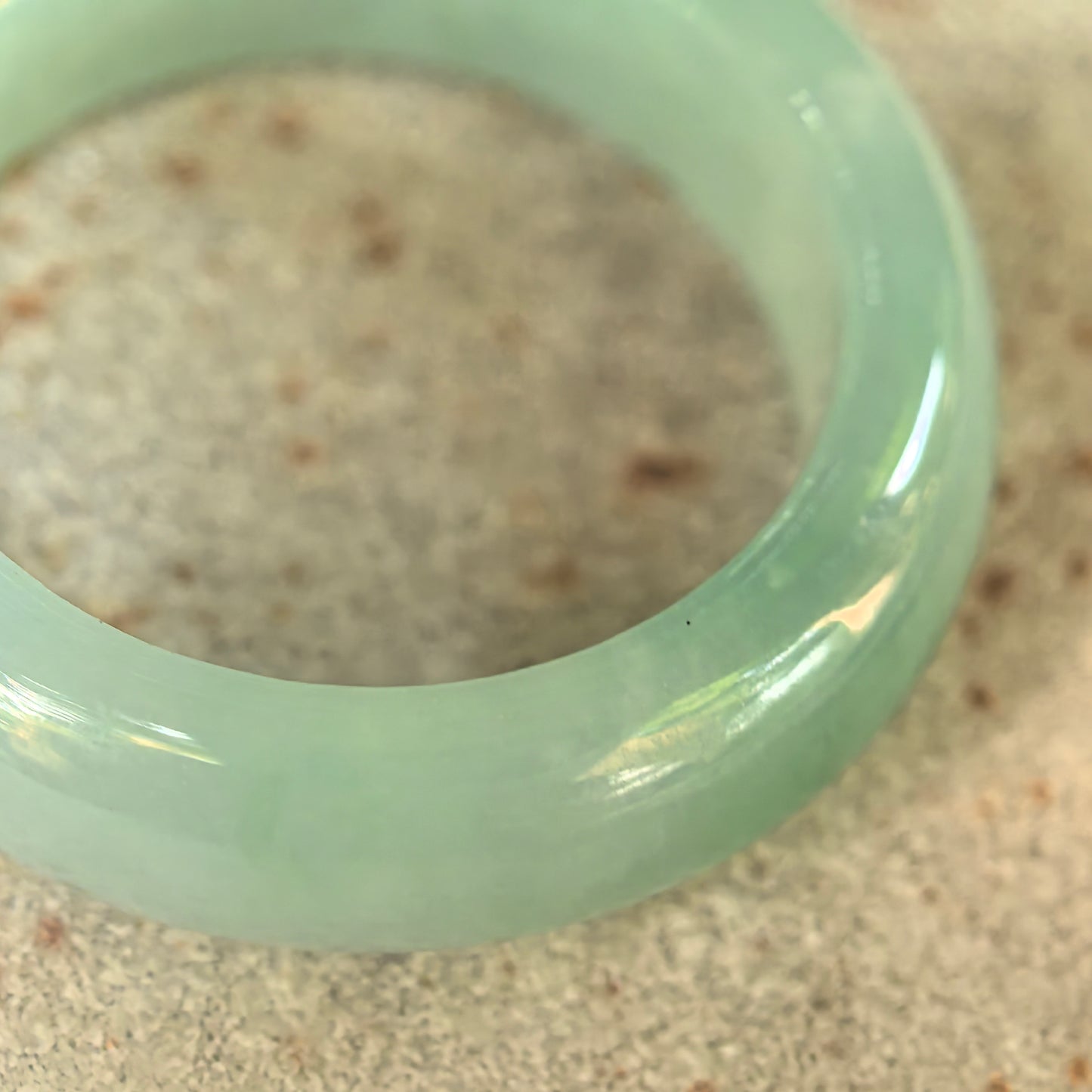 Natural Grade-A Icy Glutinous Light Green Jadeite Ring Band · Burmese Jade US9