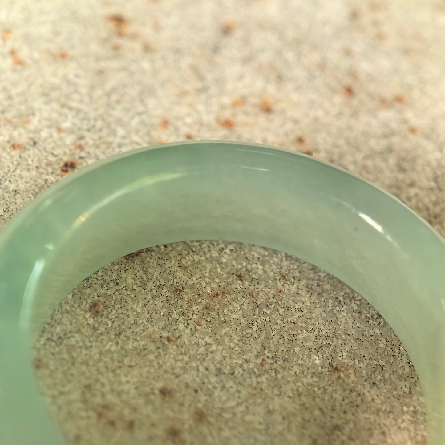Natural Grade-A Icy Glutinous Light Green Jadeite Ring Band · Burmese Jade US9