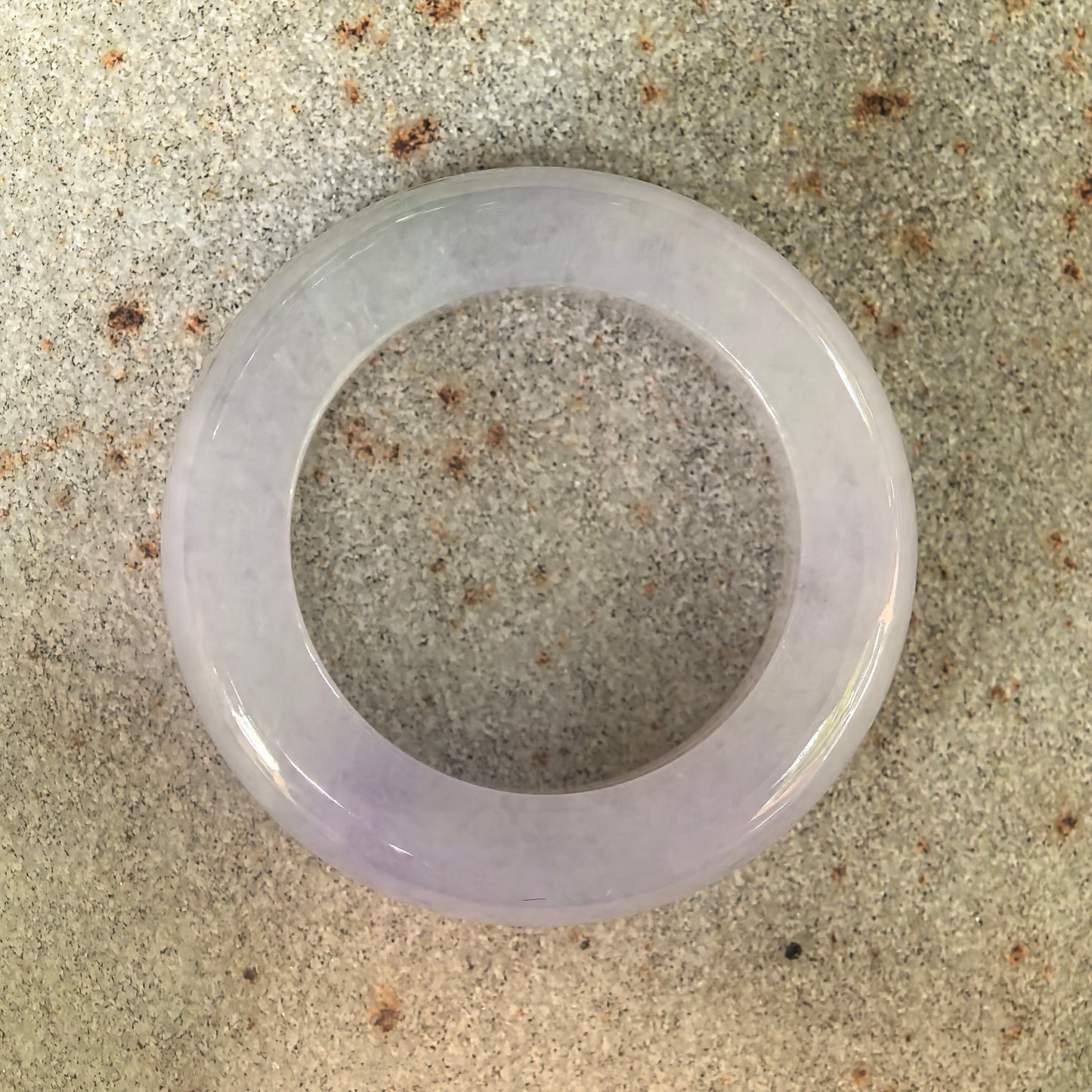Natural Grade-A Glutinous Lavender Jadeite Ring Band · Burmese Jade US5