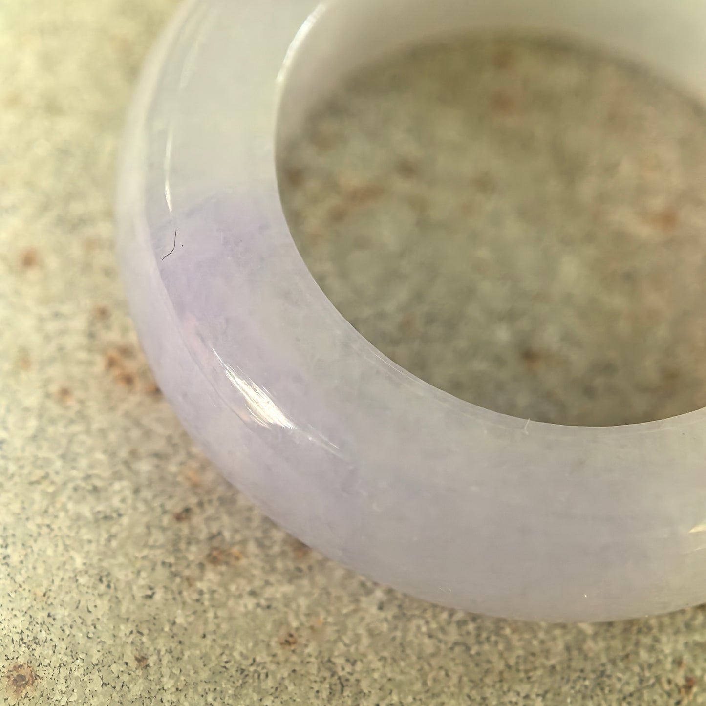 Natural Grade-A Glutinous Lavender Jadeite Ring Band · Burmese Jade US5