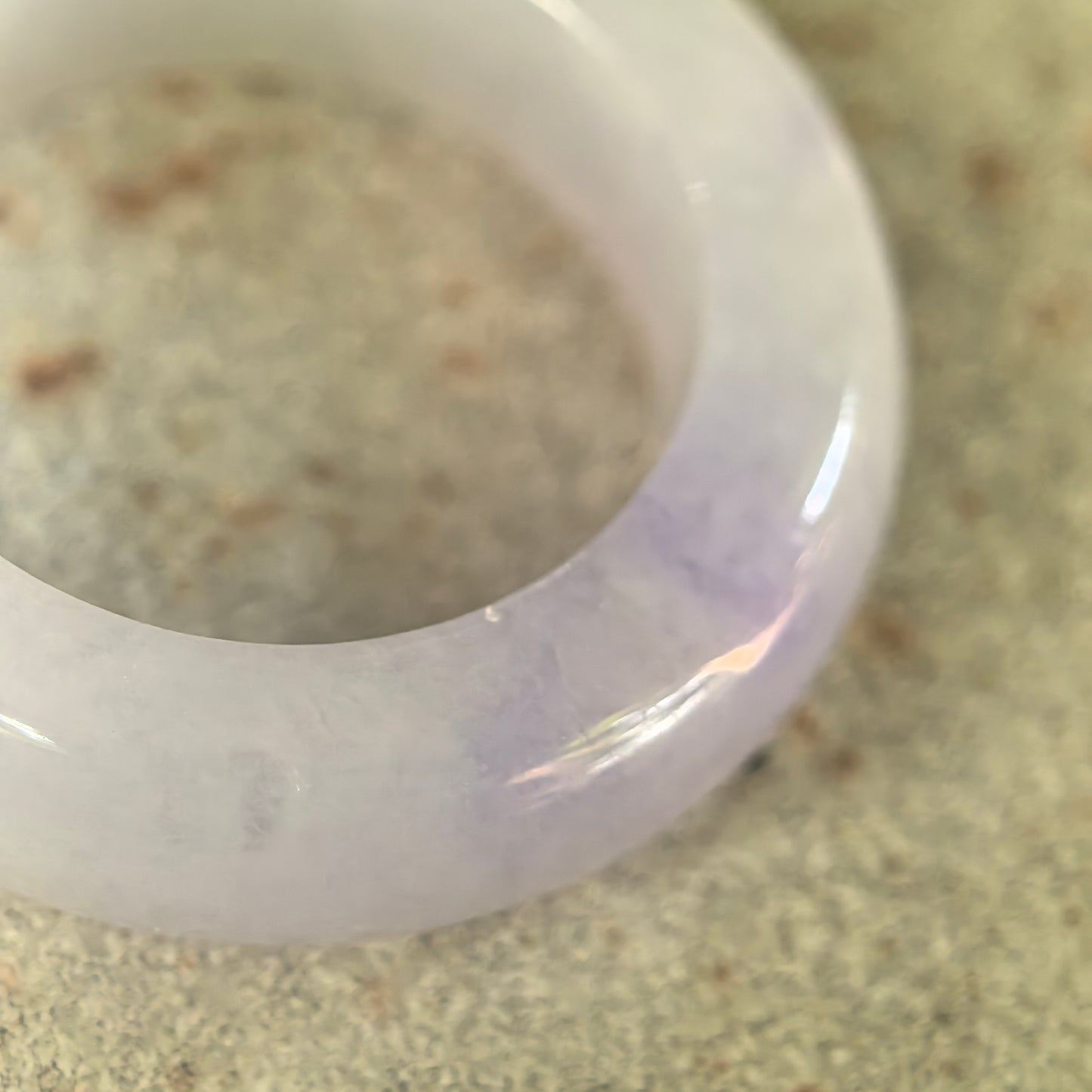 Natural Grade-A Glutinous Lavender Jadeite Ring Band · Burmese Jade US5