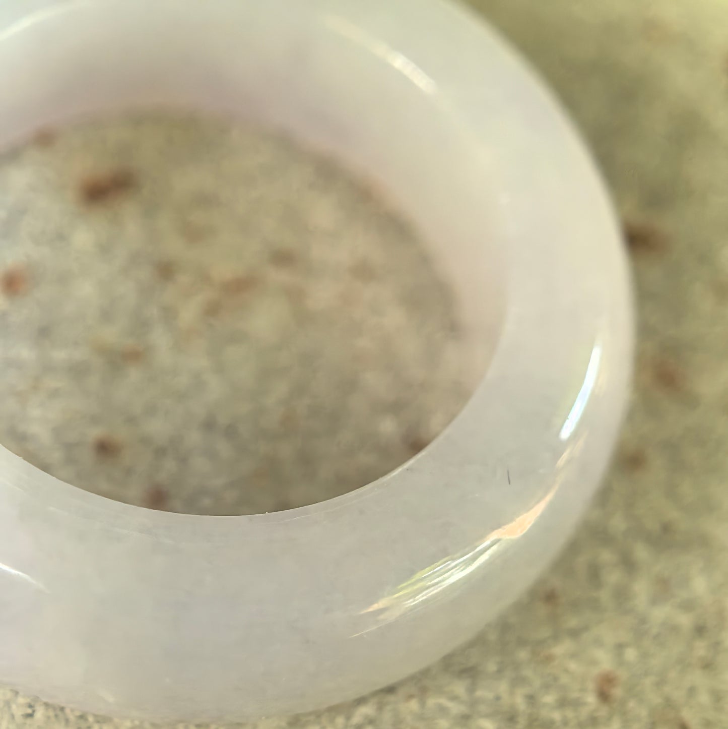 Natural Grade-A Glutinous Lavender Jadeite Ring Band · Burmese Jade US5