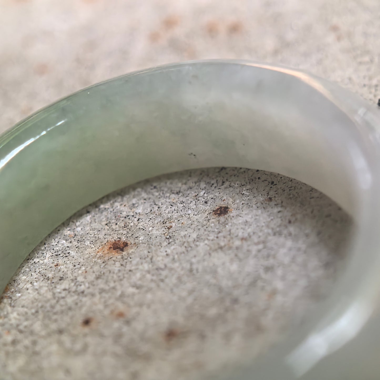 Natural Grade-A Glutinous Pale Green Jadeite Ring Band · Burmese Jade US7