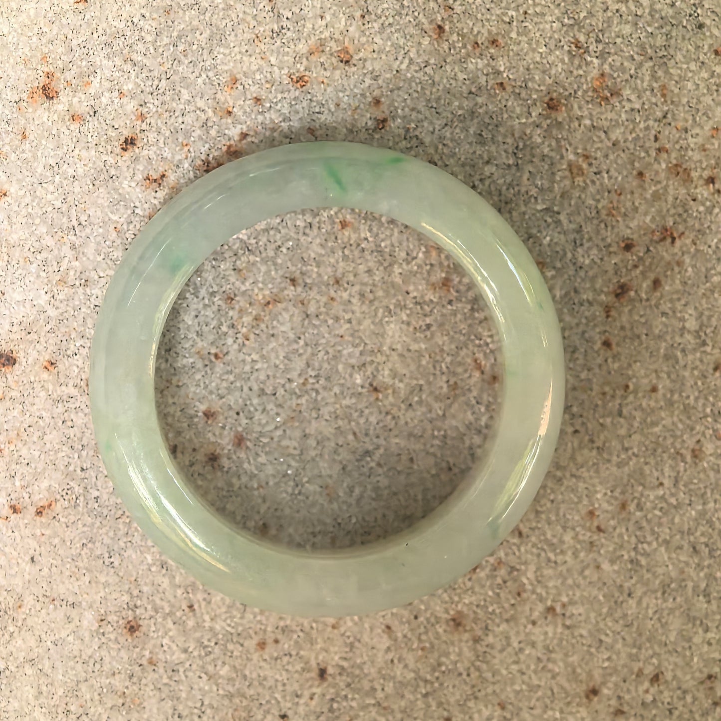 Natural Grade-A Glutinous Light Green Jadeite Ring Band · Burmese Jade US7