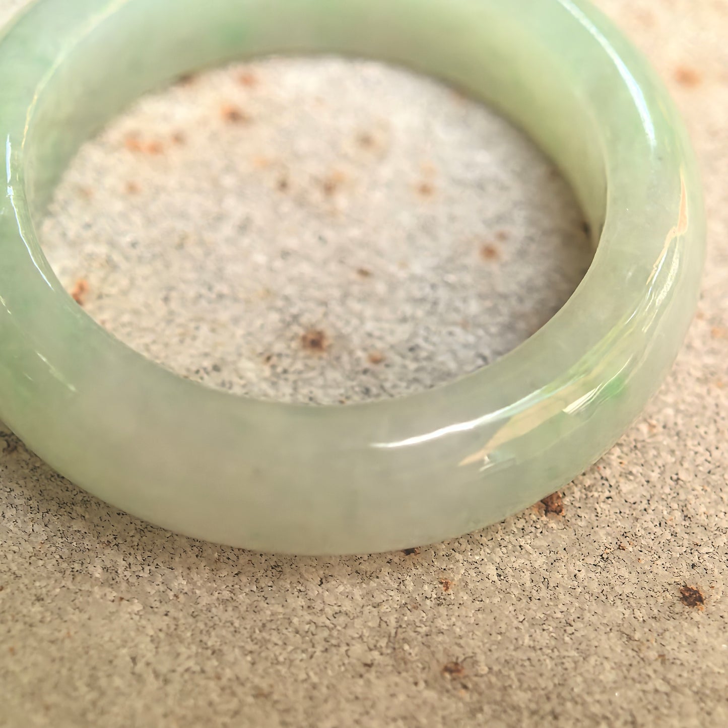 Natural Grade-A Glutinous Light Green Jadeite Ring Band · Burmese Jade US7