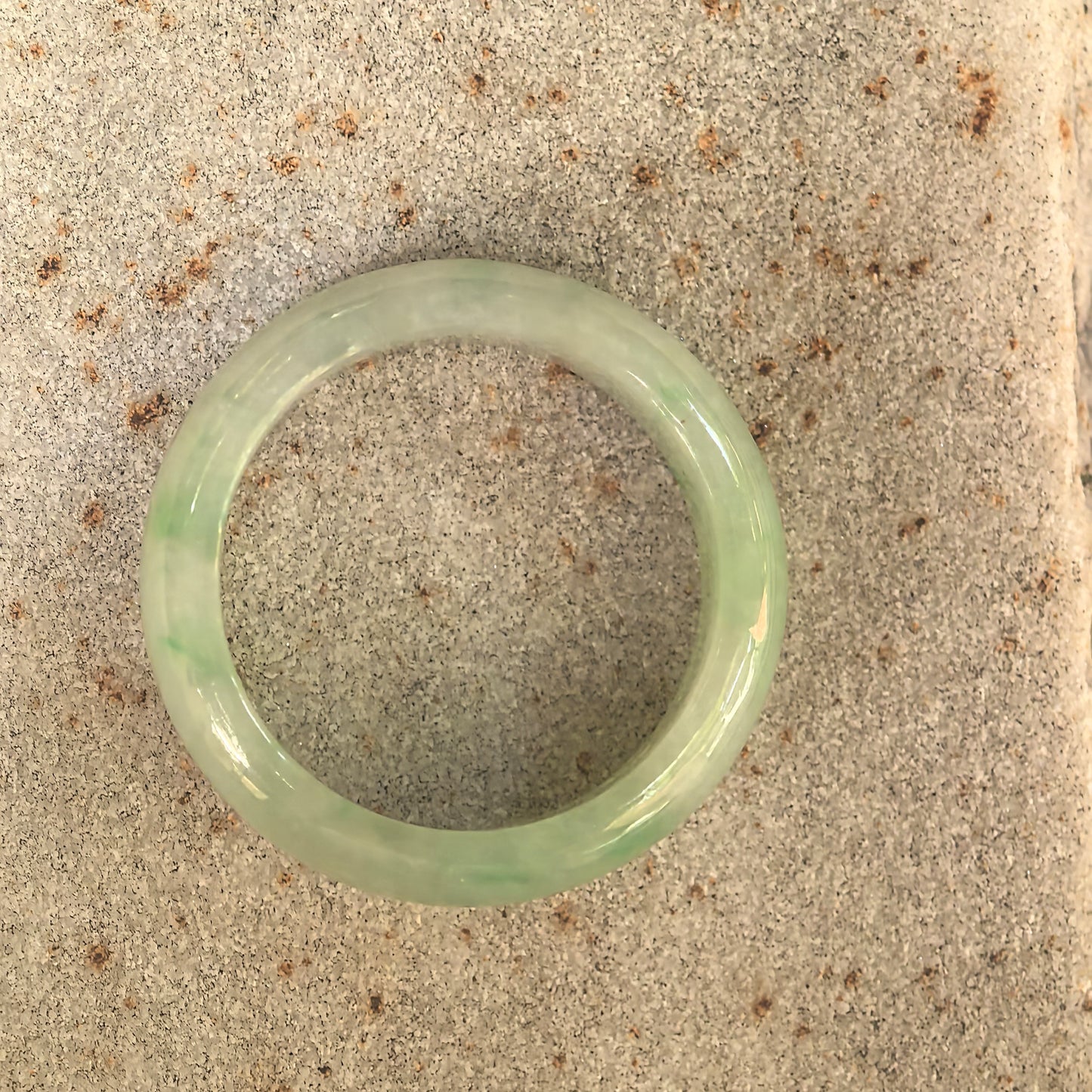 Natural Grade-A Glutinous Light Green Jadeite Ring Band · Burmese Jade US7