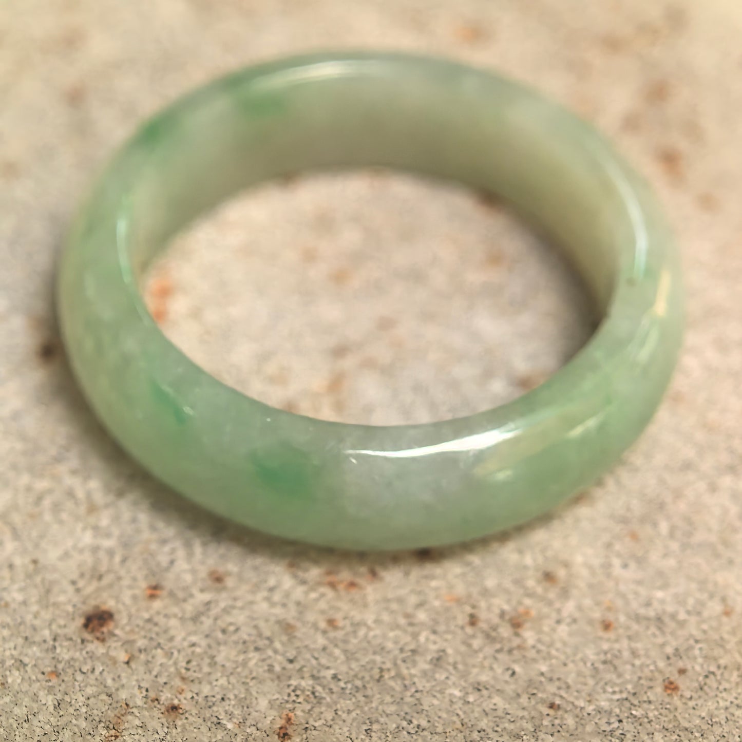 Natural Grade-A Glutinous Light Green Jadeite Ring Band · Burmese Jade US7