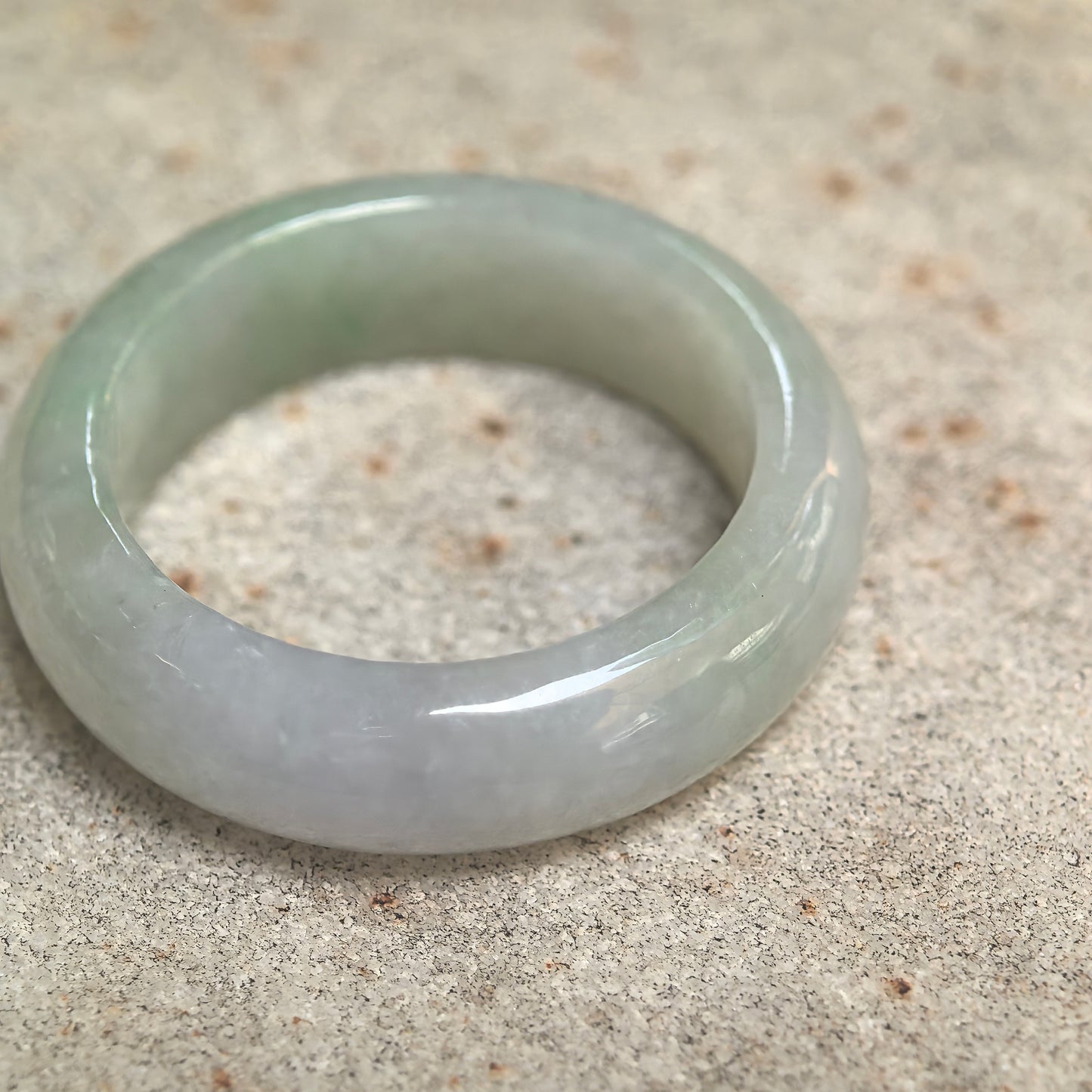 Natural Grade-A Glutinous Light Green Jadeite Ring Band · Burmese Jade US5.5