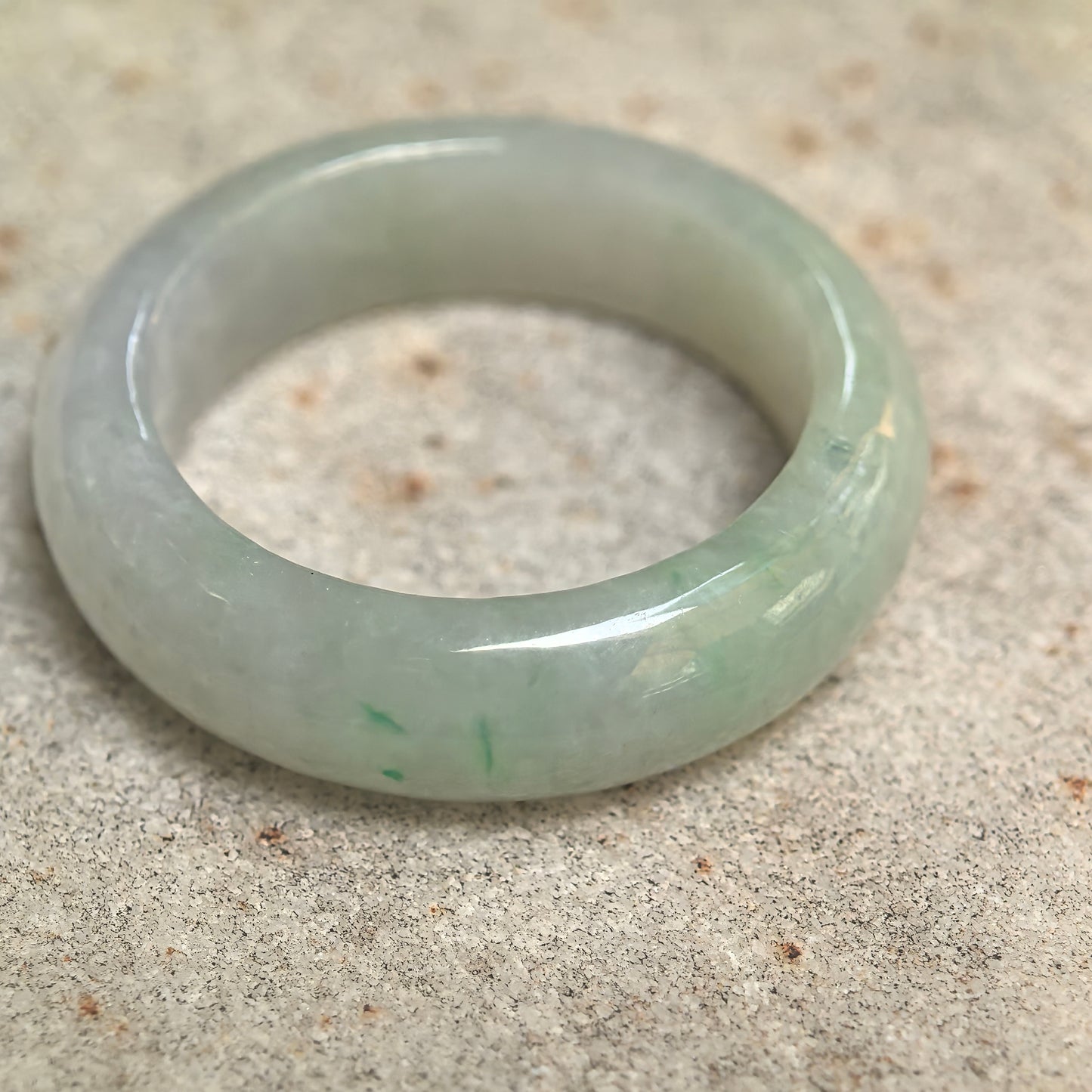 Natural Grade-A Glutinous Light Green Jadeite Ring Band · Burmese Jade US5.5