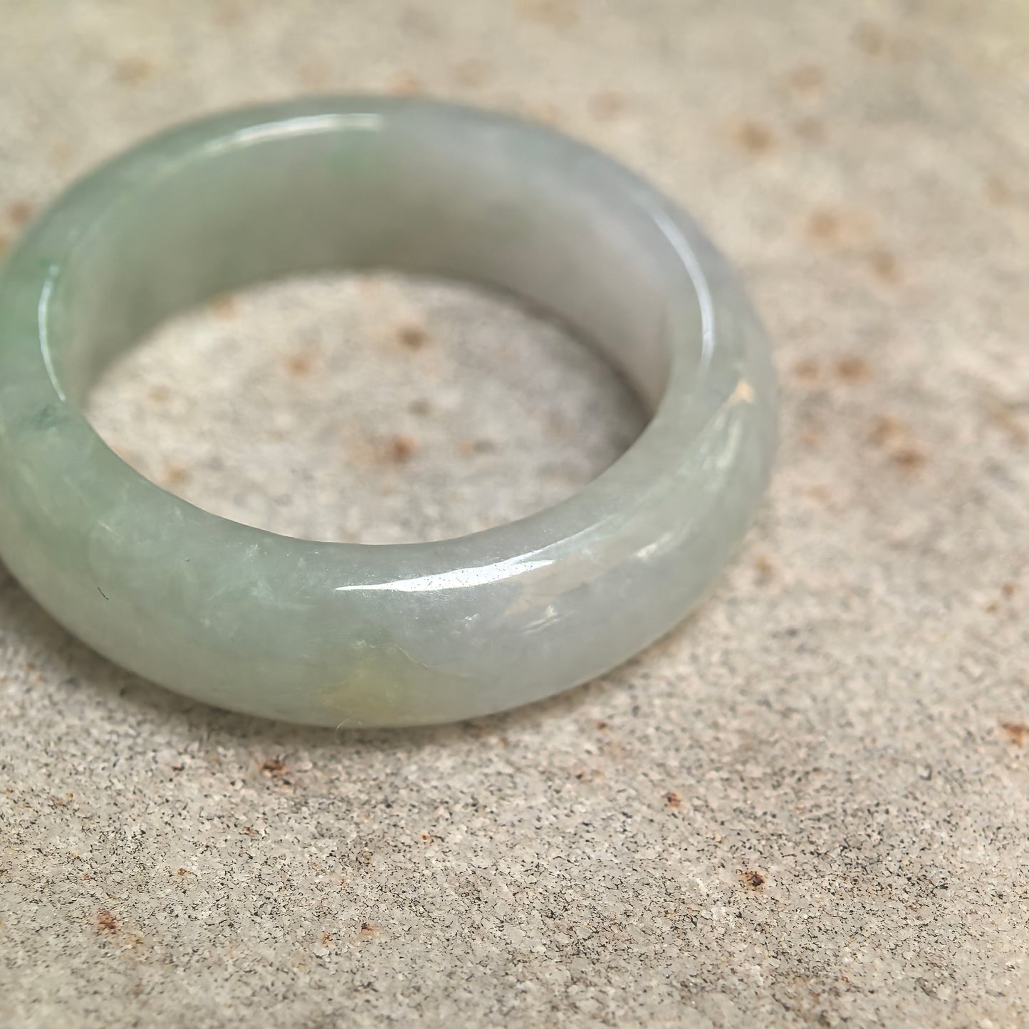 Natural Grade-A Glutinous Light Green Jadeite Ring Band · Burmese Jade US5.5