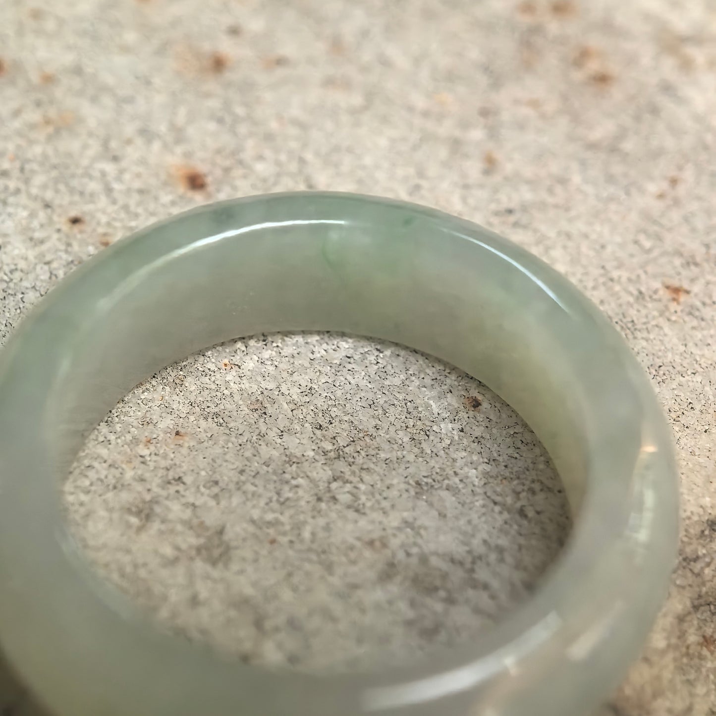 Natural Grade-A Glutinous Light Green Jadeite Ring Band · Burmese Jade US5.5