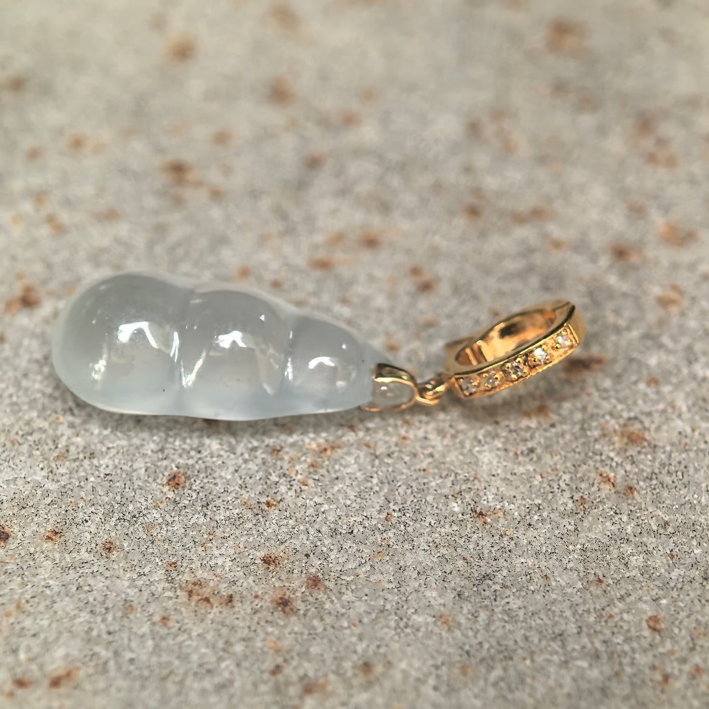 Natural Grade-A Icy Translucent White Bean Jadeite Pendant · Burmese Jade