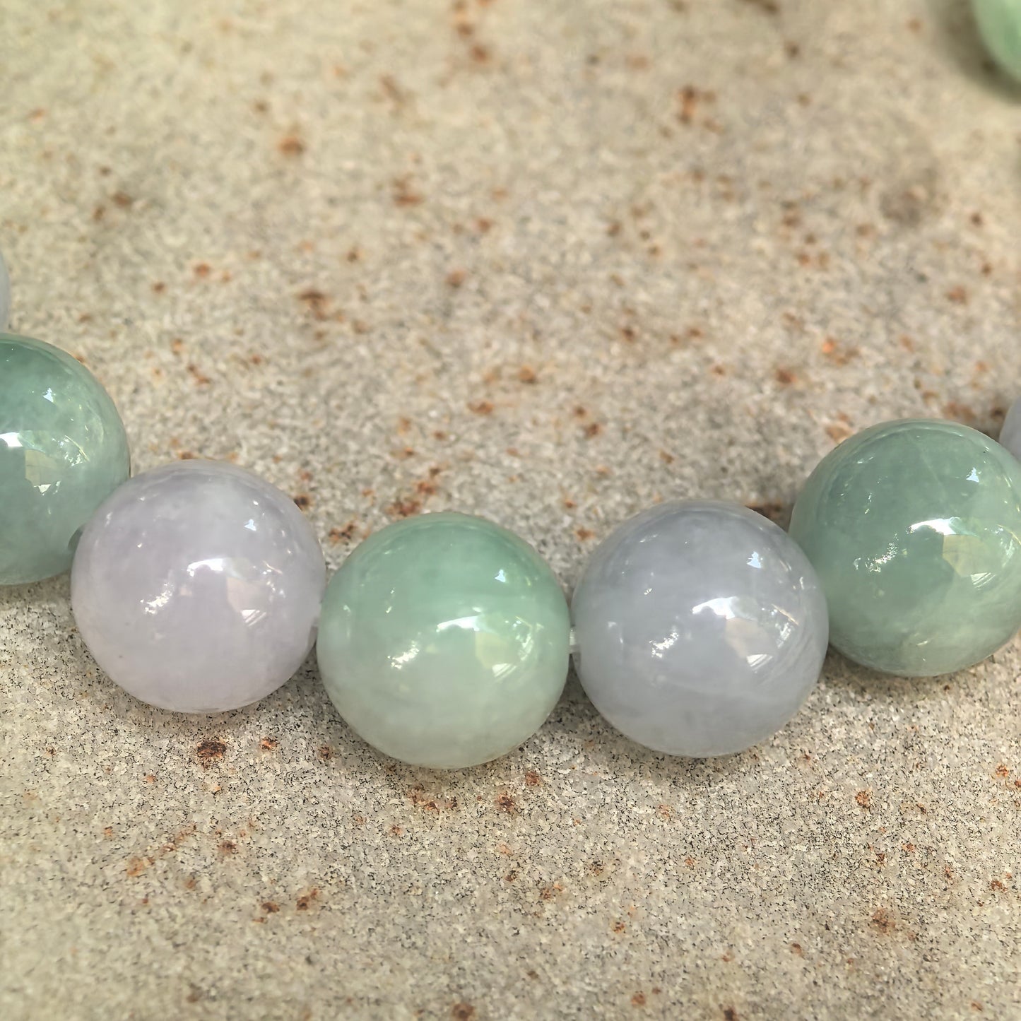 Natural Grade-A Glutinous Light Spring Bead Jadeite Bracelet · Burmese Jade 9.5mm