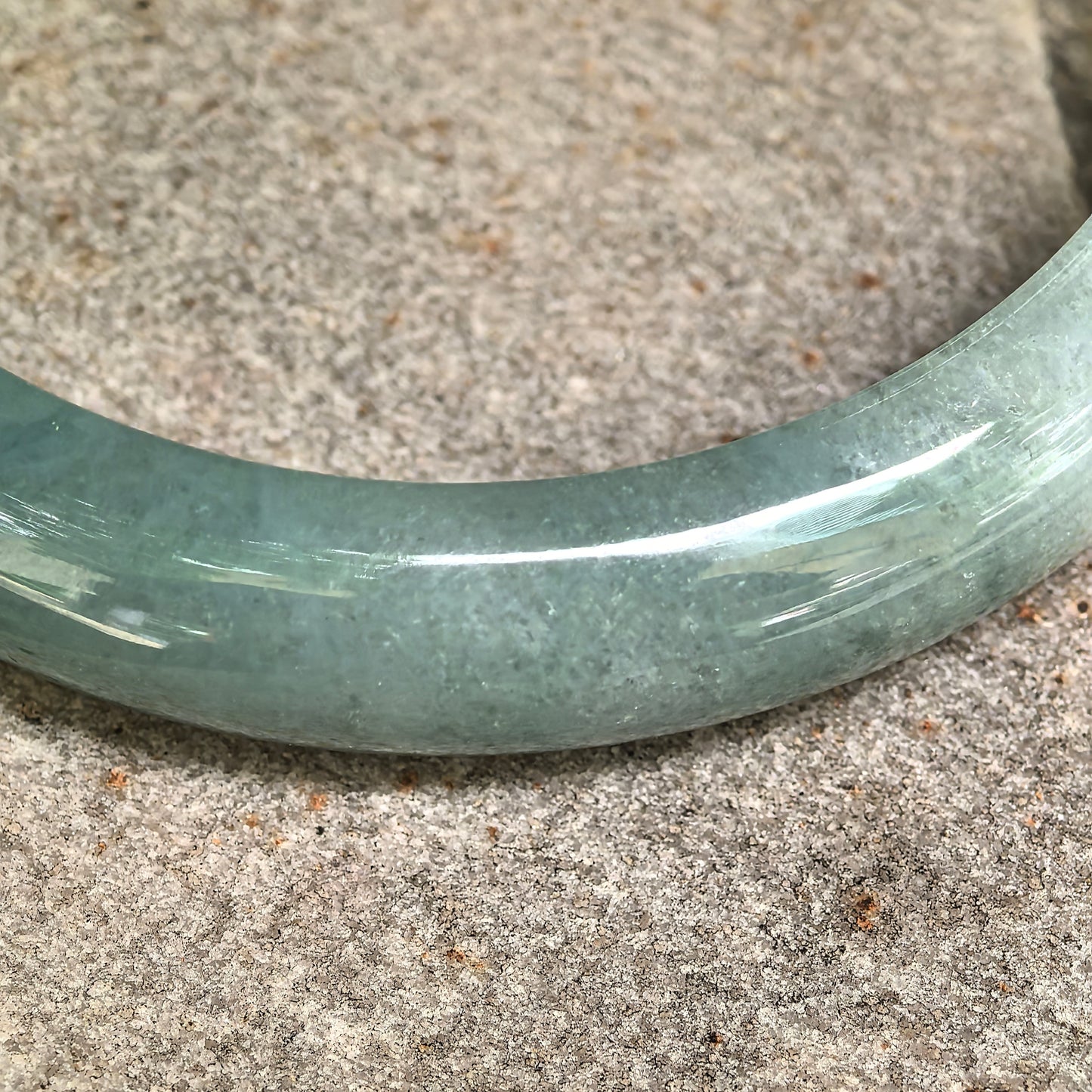 Natural Grade-A Glutinous Oil-Green D-Shape Jadeite Bangle · Burmese Jade 59mm