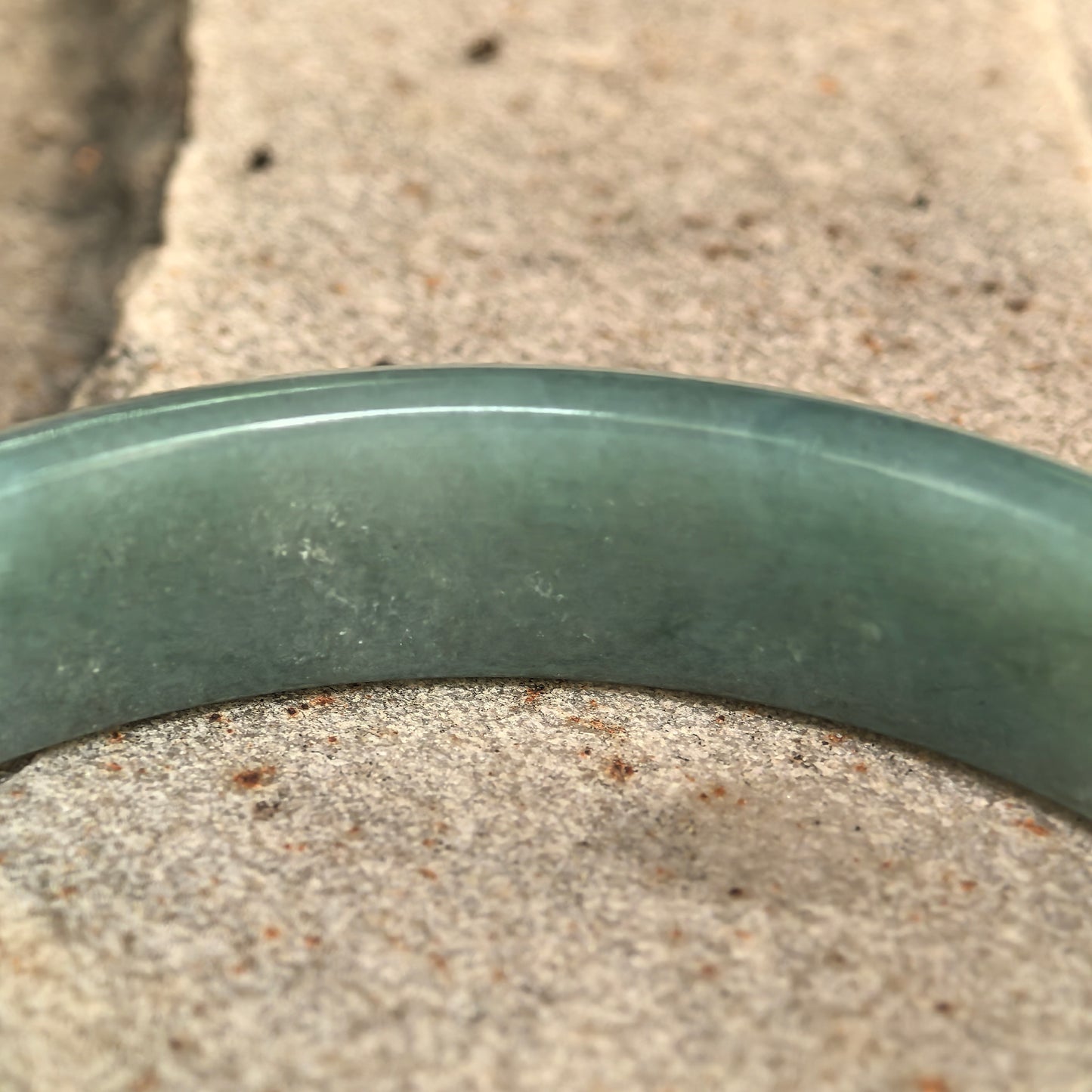 Natural Grade-A Glutinous Oil-Green D-Shape Jadeite Bangle · Burmese Jade 59mm