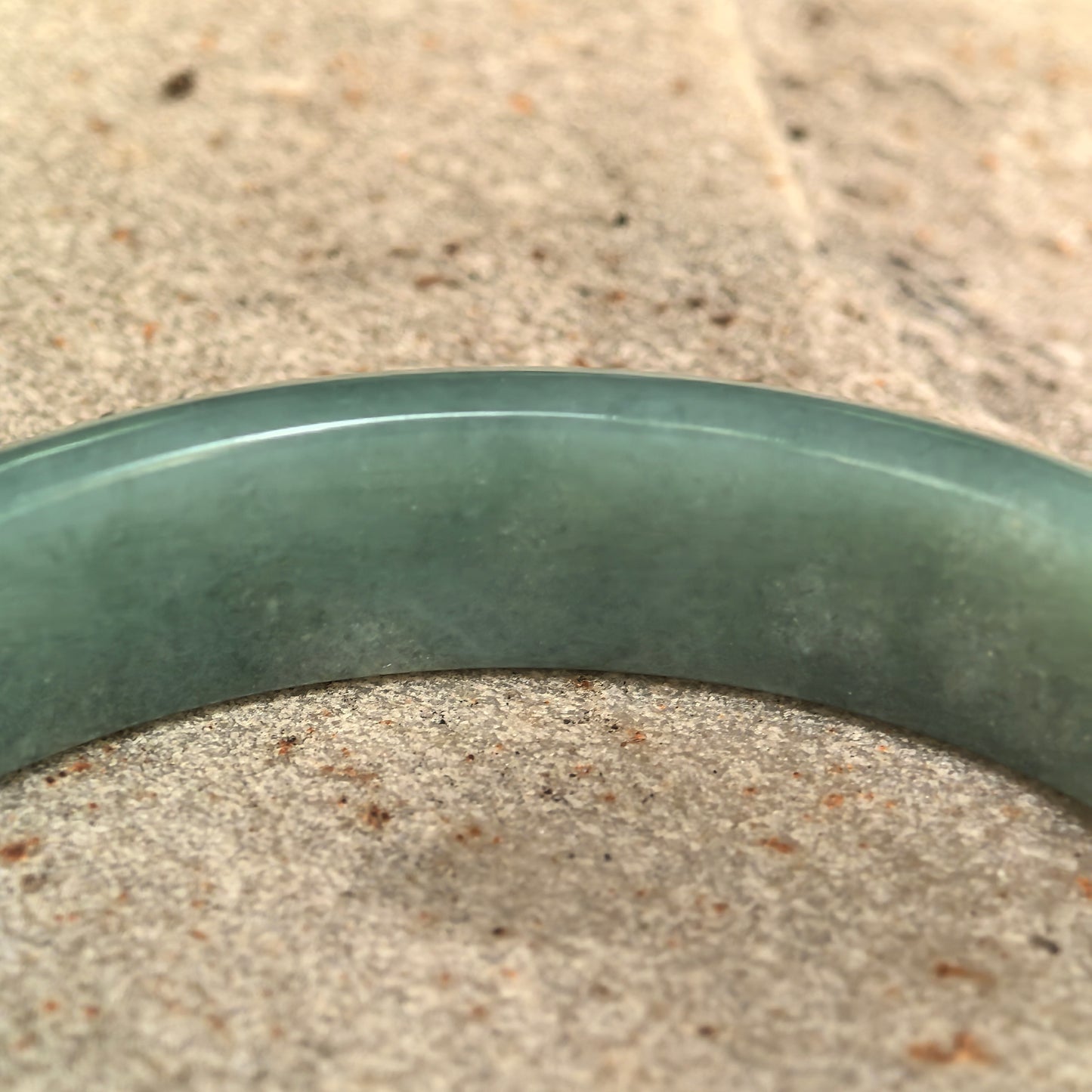 Natural Grade-A Glutinous Oil-Green D-Shape Jadeite Bangle · Burmese Jade 59mm
