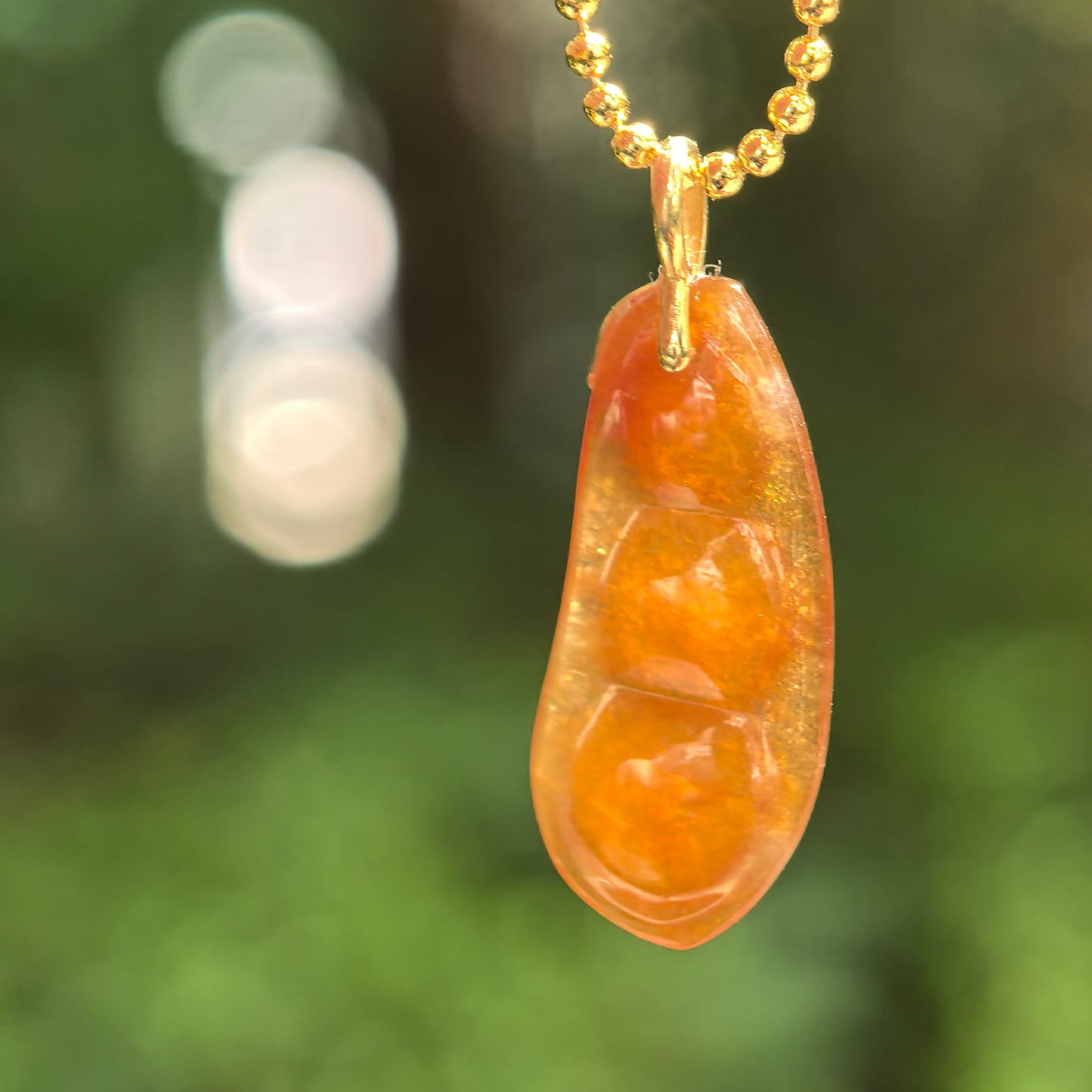 Natural Grade-A Icy Glutinous Orange-Red Bean Jadeite Pendant · Burmese Jade