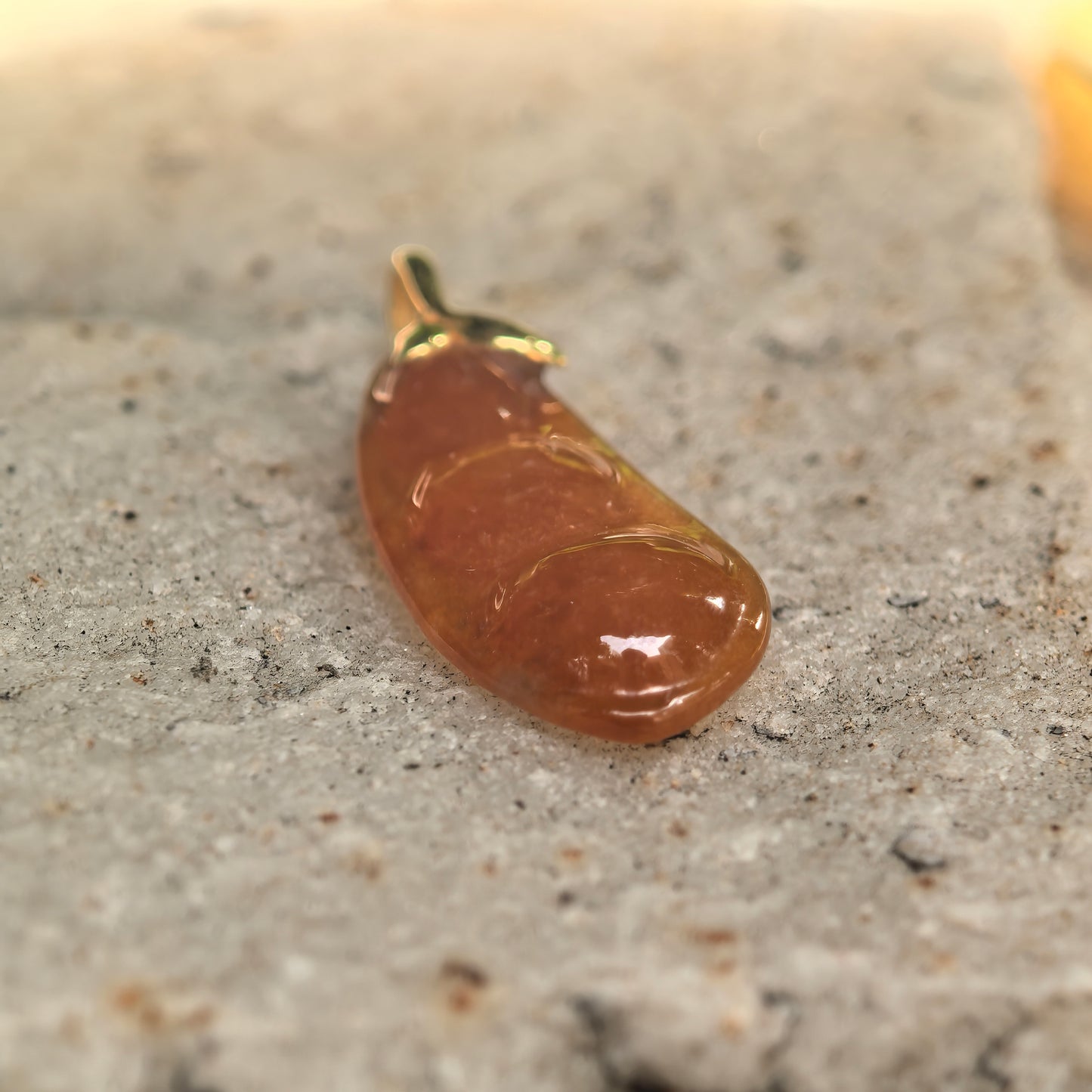 Natural Grade-A Icy Glutinous Orange-Red Bean Jadeite Pendant · Burmese Jade