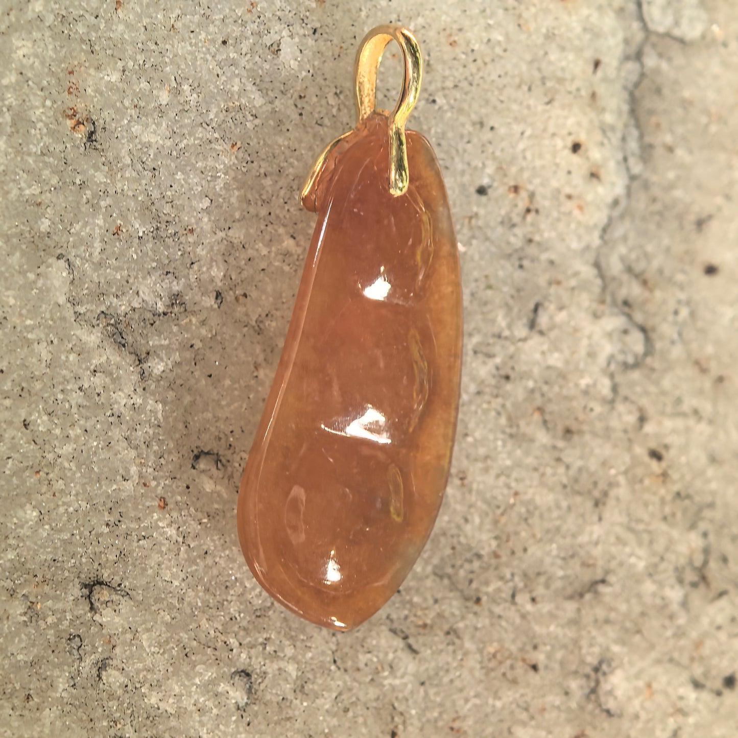 Natural Grade-A Icy Glutinous Orange-Red Bean Jadeite Pendant · Burmese Jade