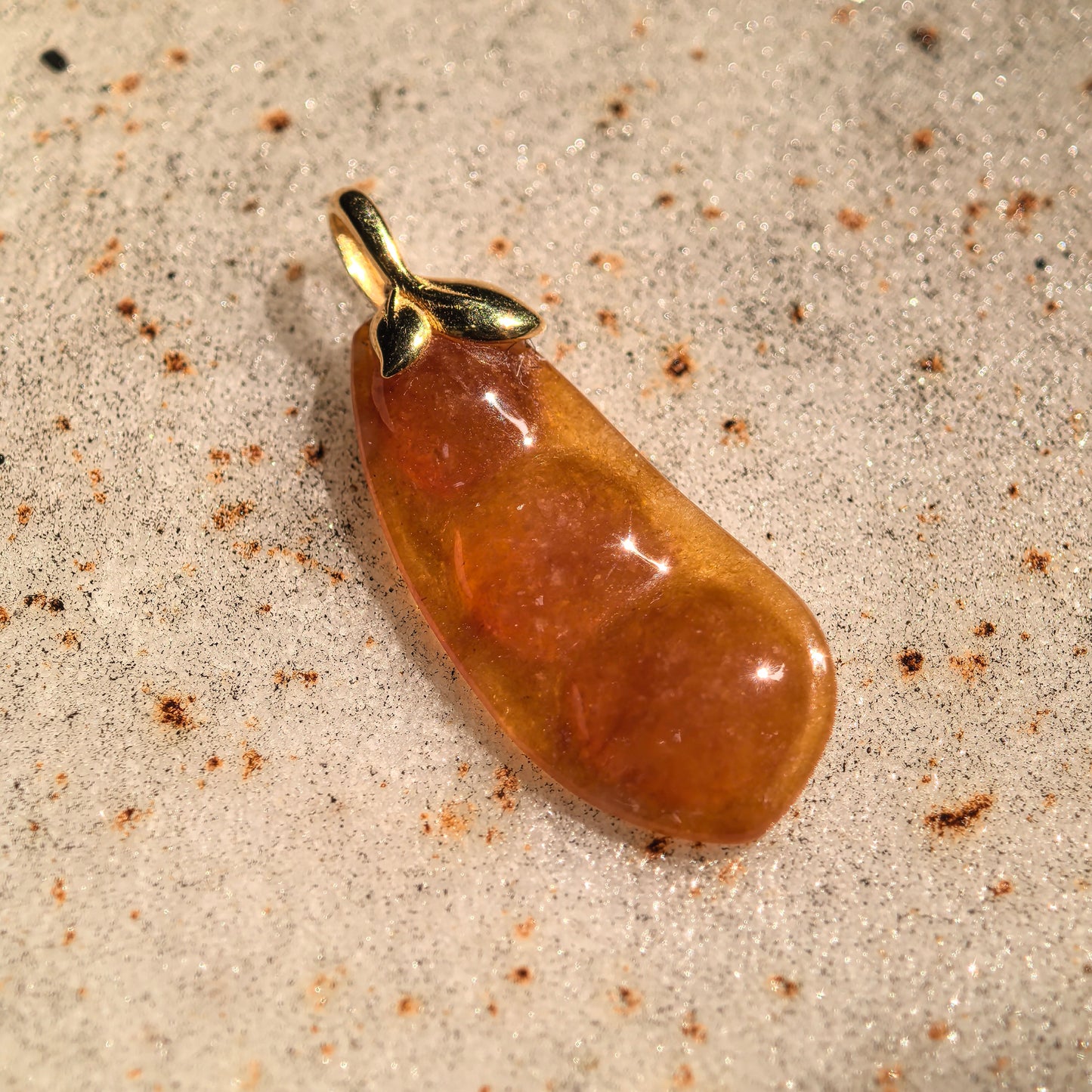 Natural Grade-A Icy Glutinous Orange-Red Bean Jadeite Pendant · Burmese Jade