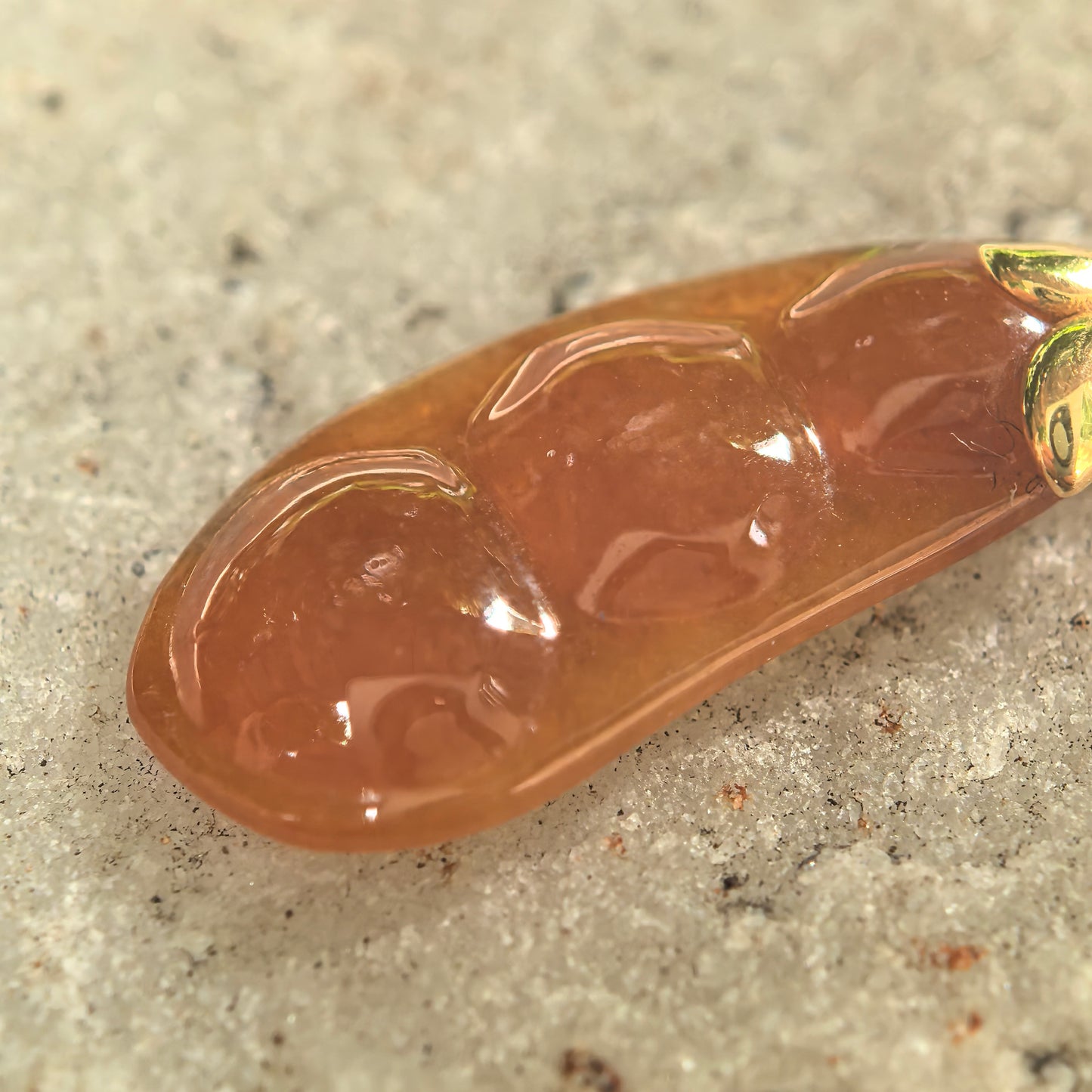 Natural Grade-A Icy Glutinous Orange-Red Bean Jadeite Pendant · Burmese Jade