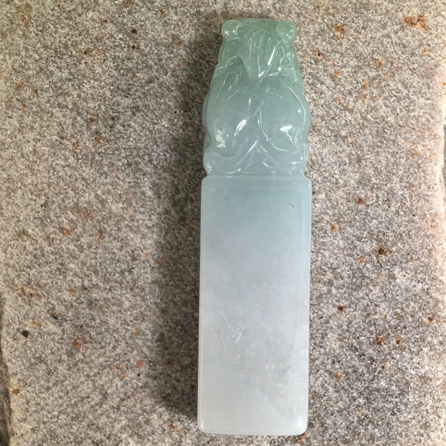 Natural Grade-A Icy Glutinous Light Green Lion Seal Jadeite Ornament · Burmese Jade
