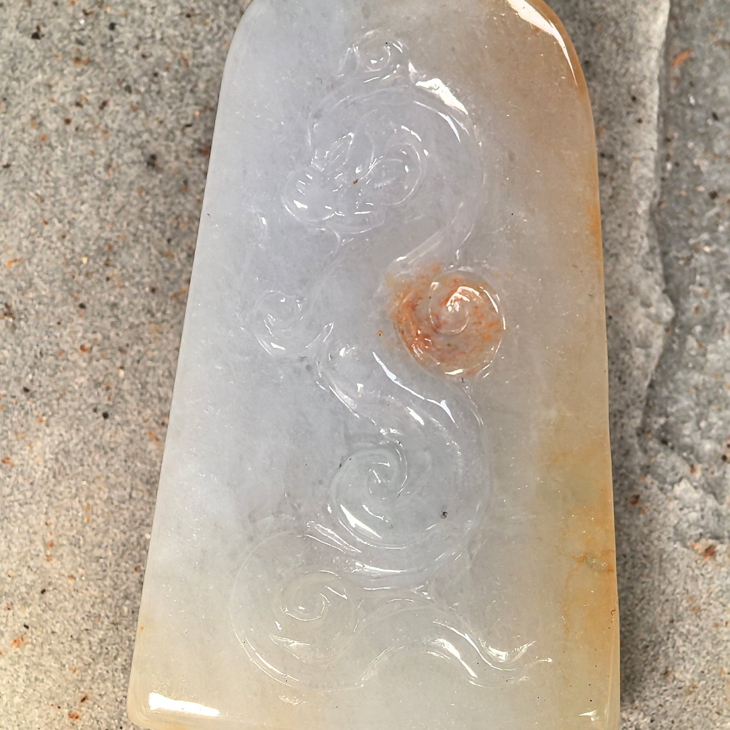 Natural Grade-A Glutinous White and Yellow Guan Gong Jadeite Pendant · Burmese Jade