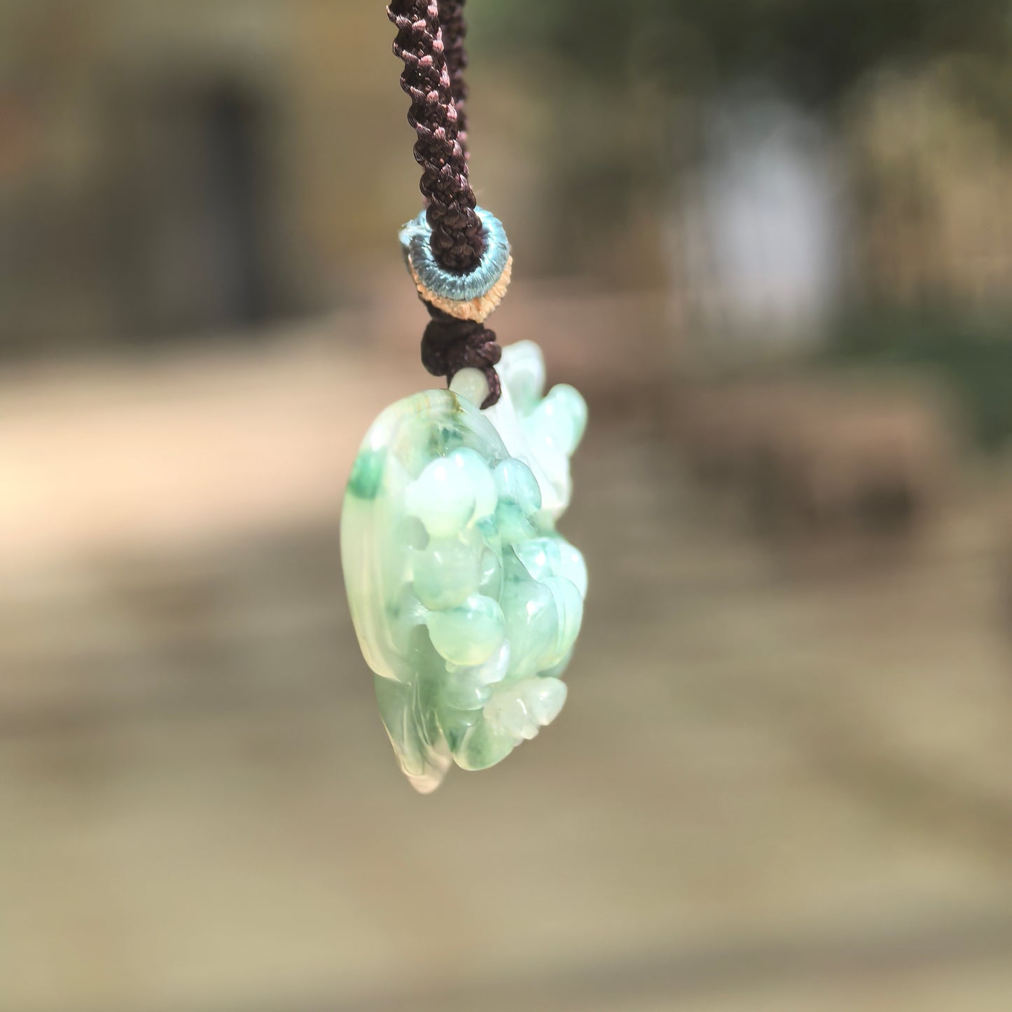 Natural Grade-A Glutinous Green Floating Flower Butterfly Jadeite Pendant · Burmese Jade