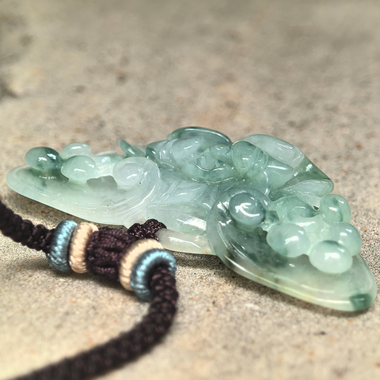 Natural Grade-A Glutinous Green Floating Flower Butterfly Jadeite Pendant · Burmese Jade