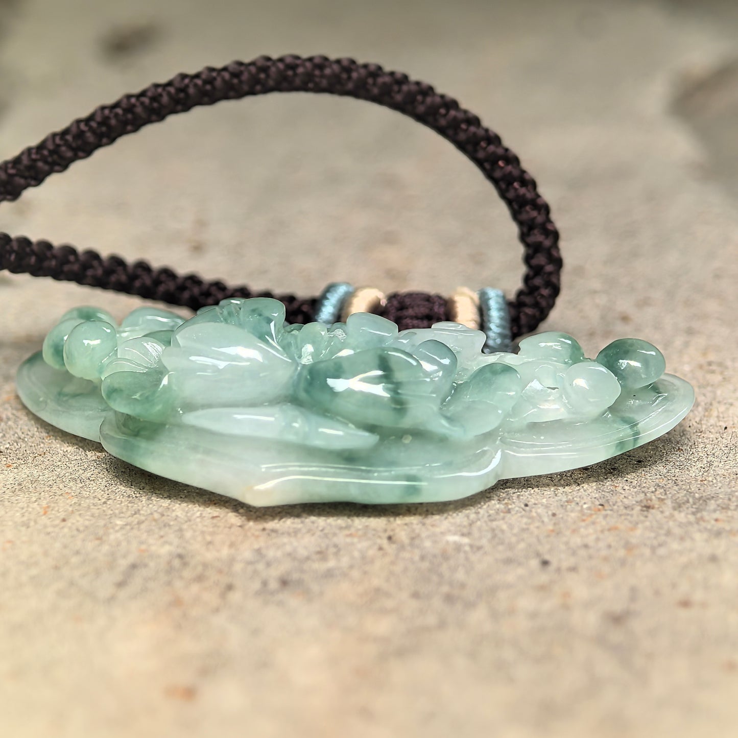 Natural Grade-A Glutinous Green Floating Flower Butterfly Jadeite Pendant · Burmese Jade