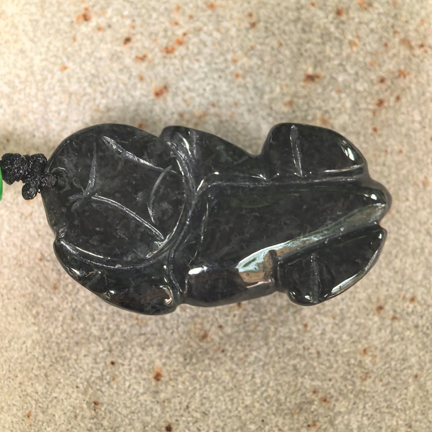 Natural Grade-A Jadeite Glutinous Black Pixiu Pendant · Burmese Jade