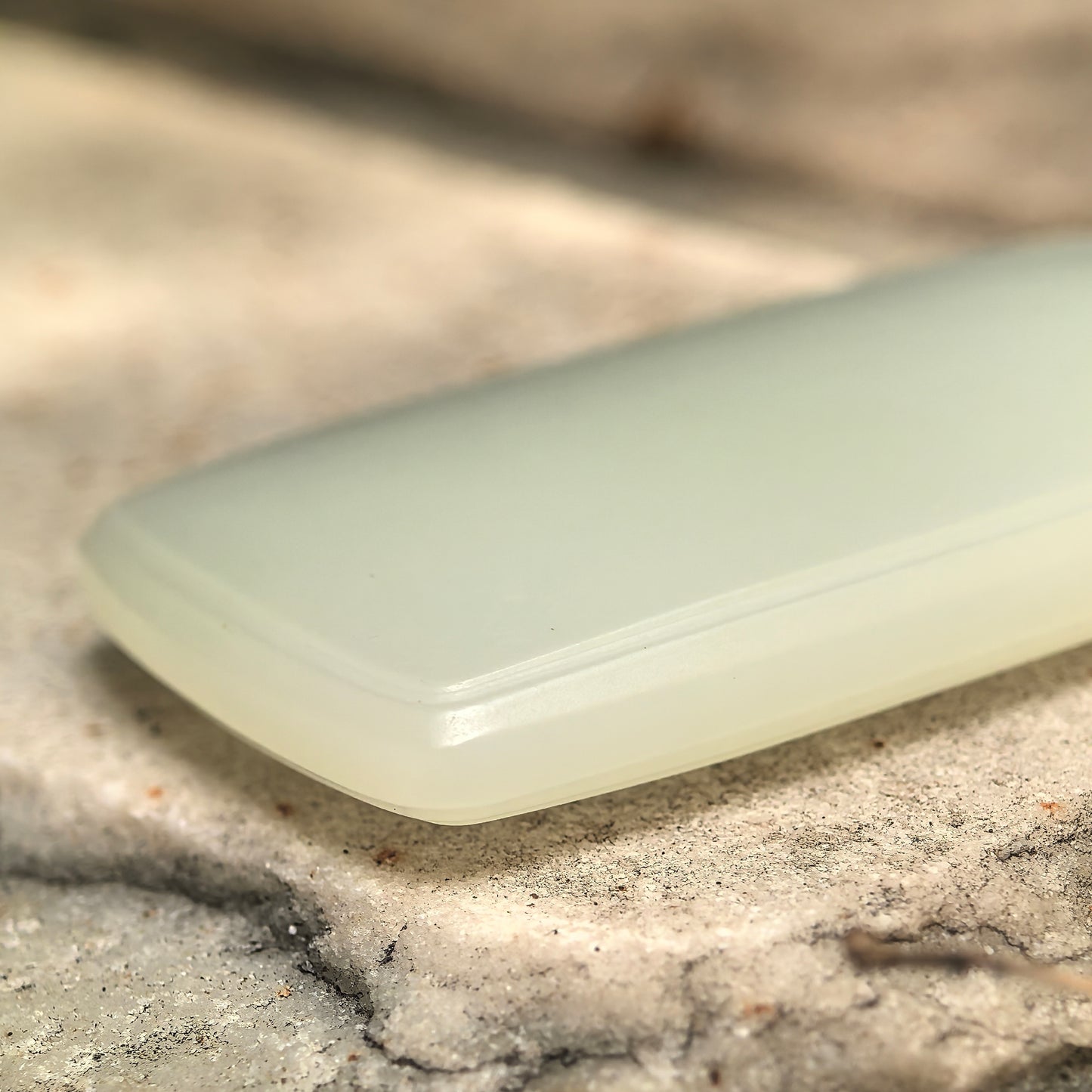 Natural Nephrite White Plain Plaque Pendant · Hetian Jade