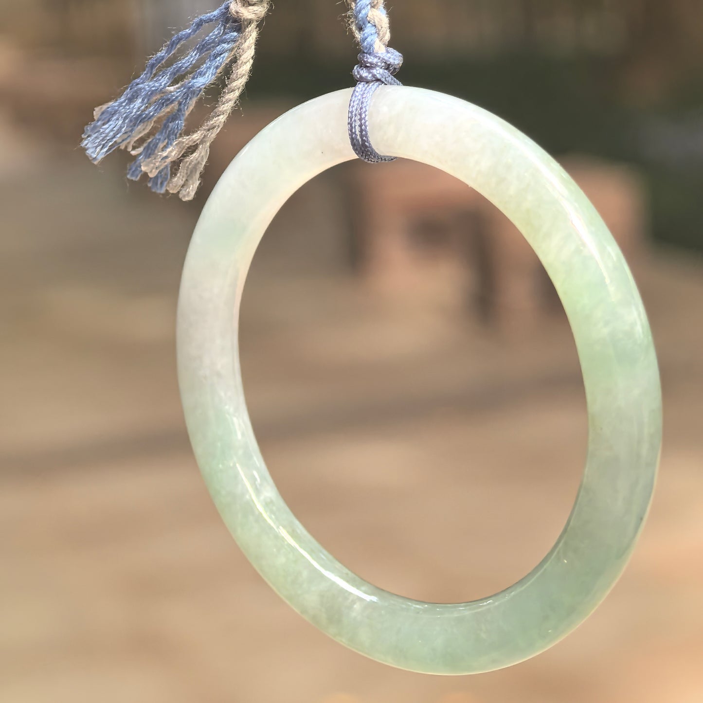 Natural Grade-A Icy Glutinous Light Green Child Jadeite Bangle · Burmese Jade