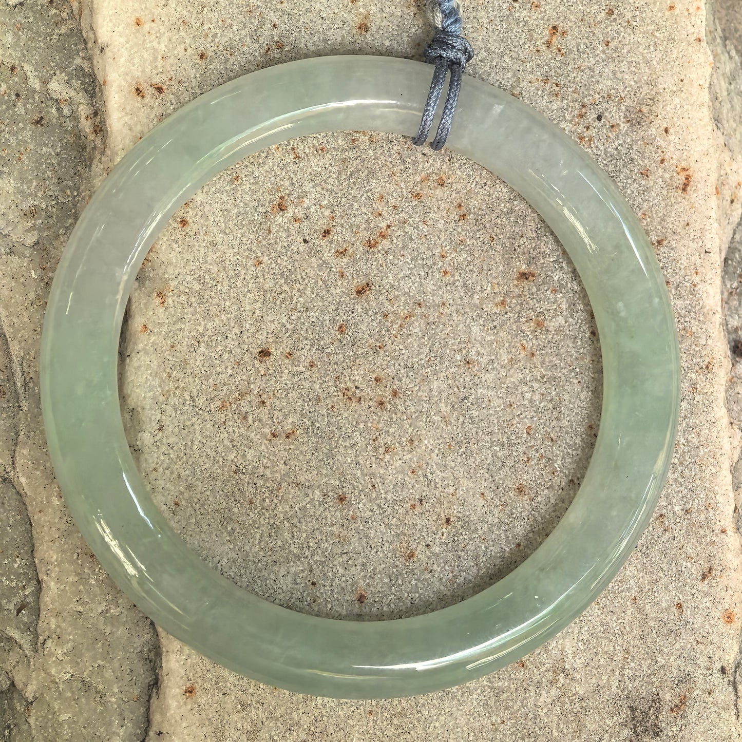 Natural Grade-A Icy Glutinous Light Green Child Jadeite Bangle · Burmese Jade
