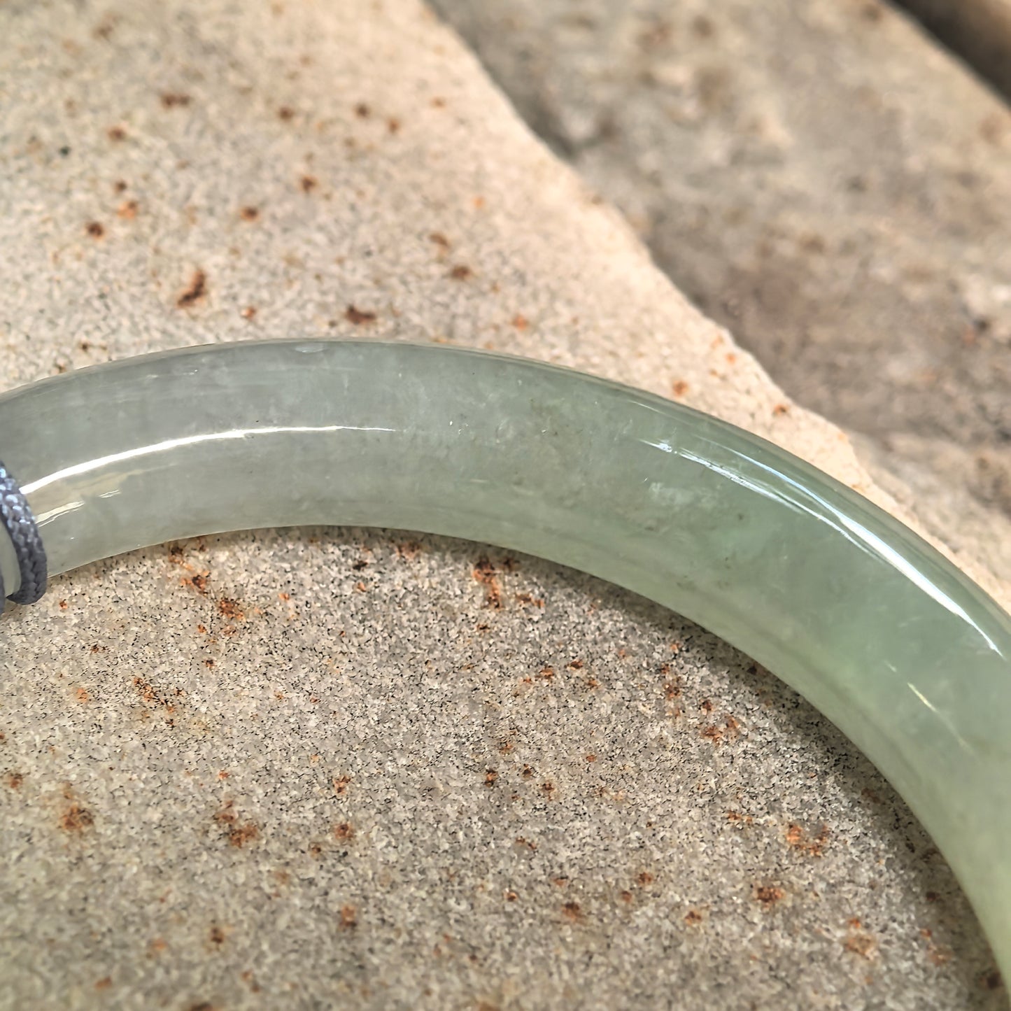 Natural Grade-A Icy Glutinous Light Green Child Jadeite Bangle · Burmese Jade