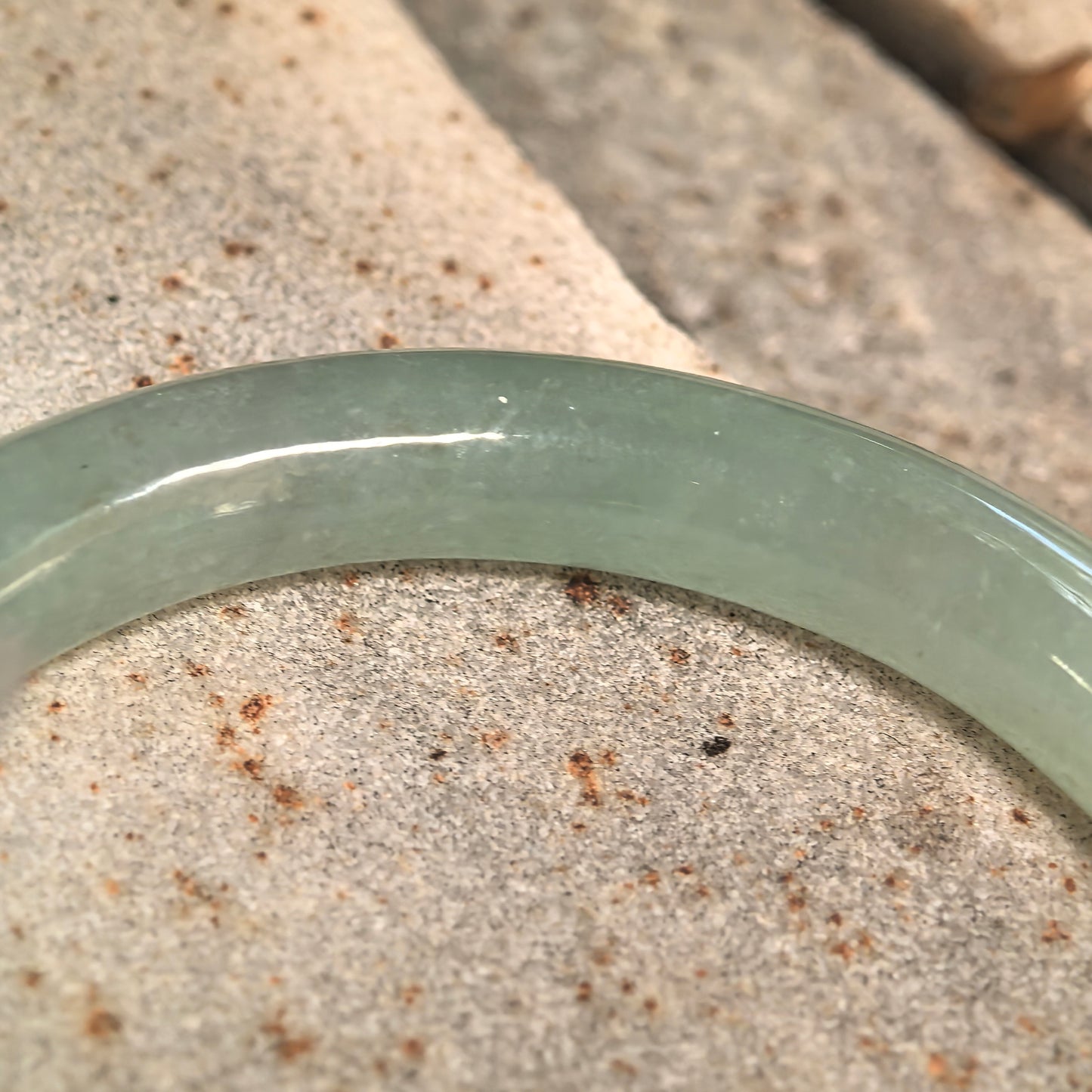 Natural Grade-A Icy Glutinous Light Green Child Jadeite Bangle · Burmese Jade