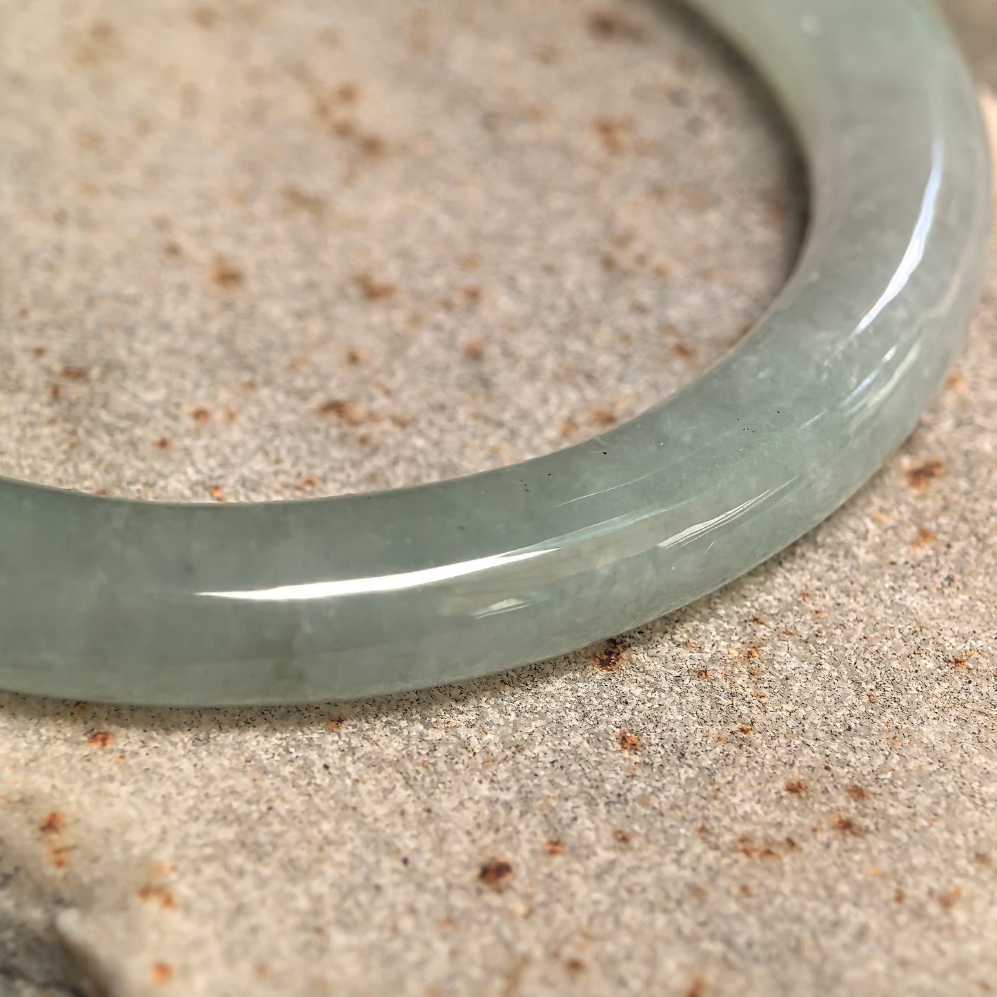 Natural Grade-A Icy Glutinous Light Green Child Jadeite Bangle · Burmese Jade