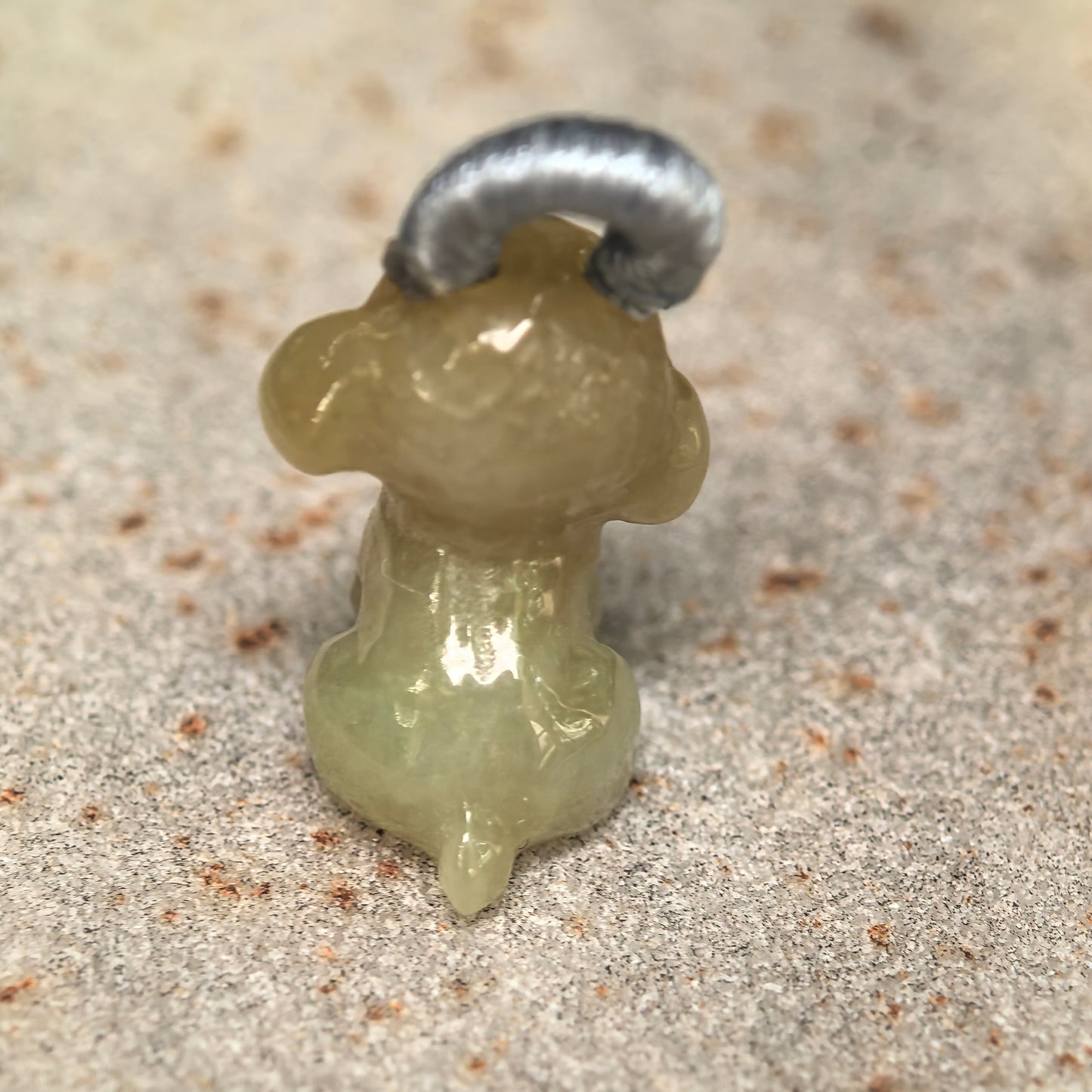 Natural Grade-A Glutinous Light Yellow Puppy Jadeite Charm · Burmese Jade