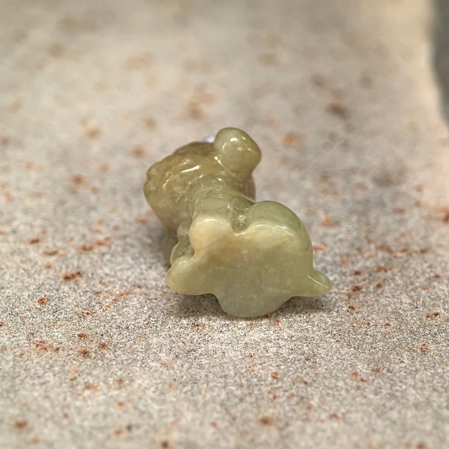 Natural Grade-A Glutinous Light Yellow Puppy Jadeite Charm · Burmese Jade