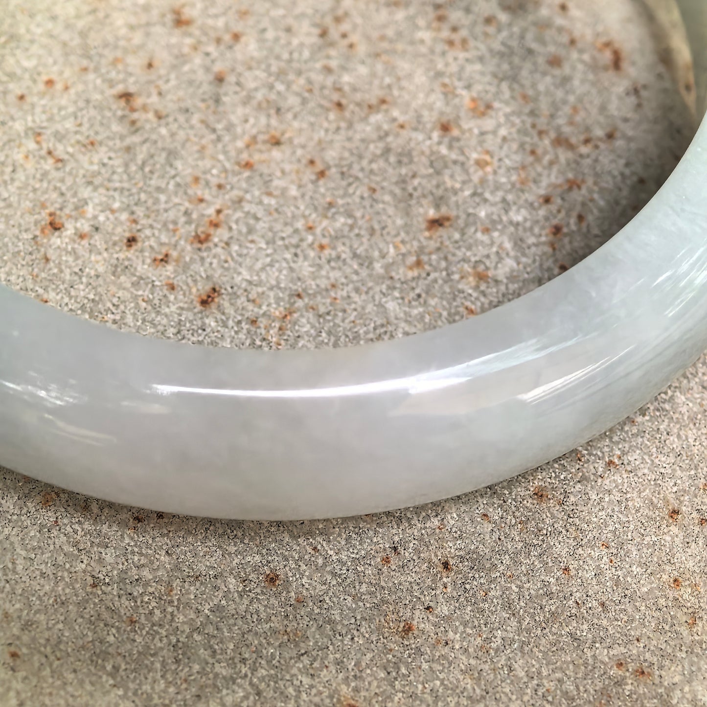 Natural Grade-A Glutinous Green-White D-Shape Jadeite Bangle · Burmese Jade 54mm