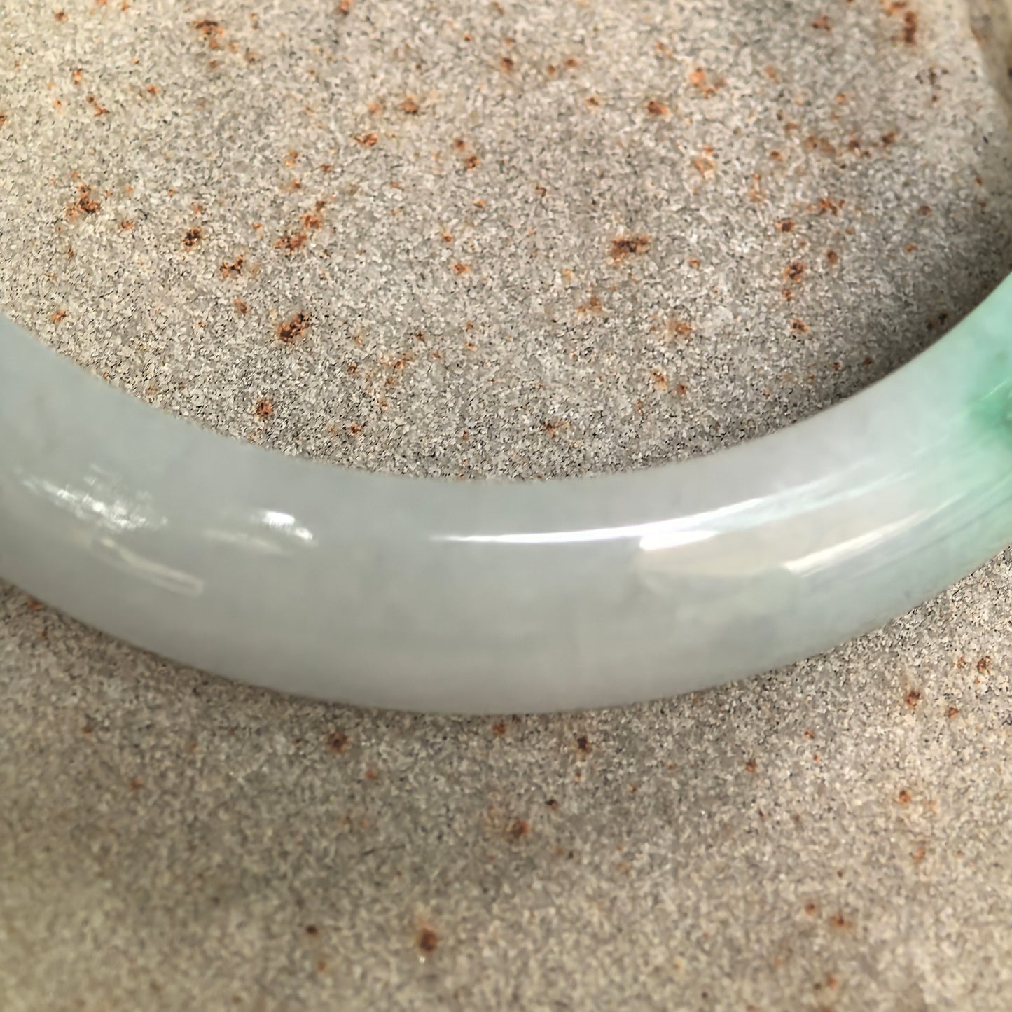 Natural Grade-A Glutinous Green-White D-Shape Jadeite Bangle · Burmese Jade 54mm