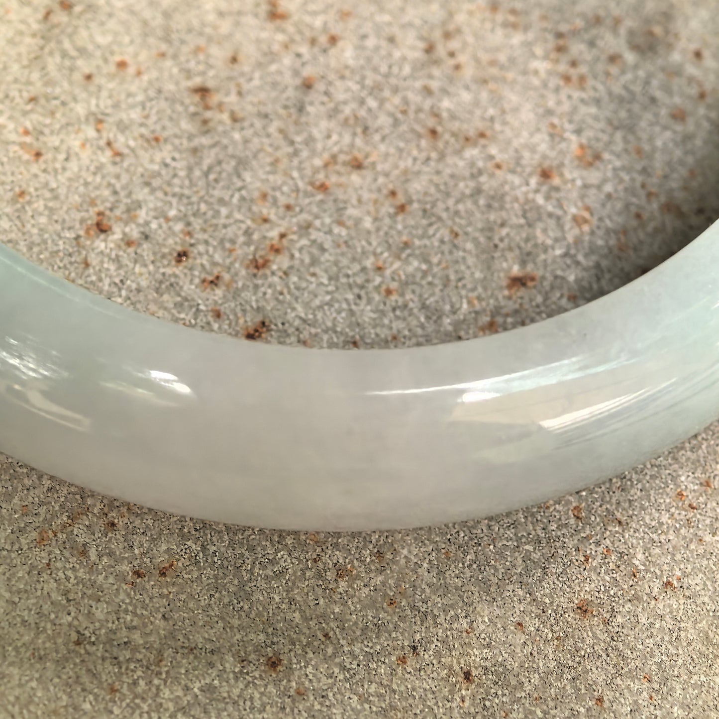 Natural Grade-A Glutinous Green-White D-Shape Jadeite Bangle · Burmese Jade 54mm