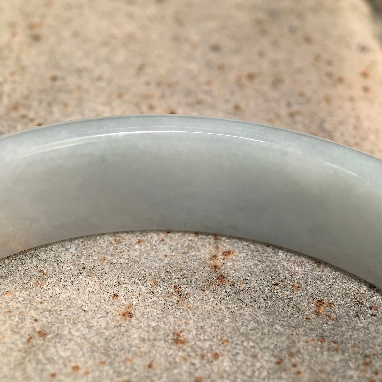 Natural Grade-A Glutinous Green-White D-Shape Jadeite Bangle · Burmese Jade 54mm
