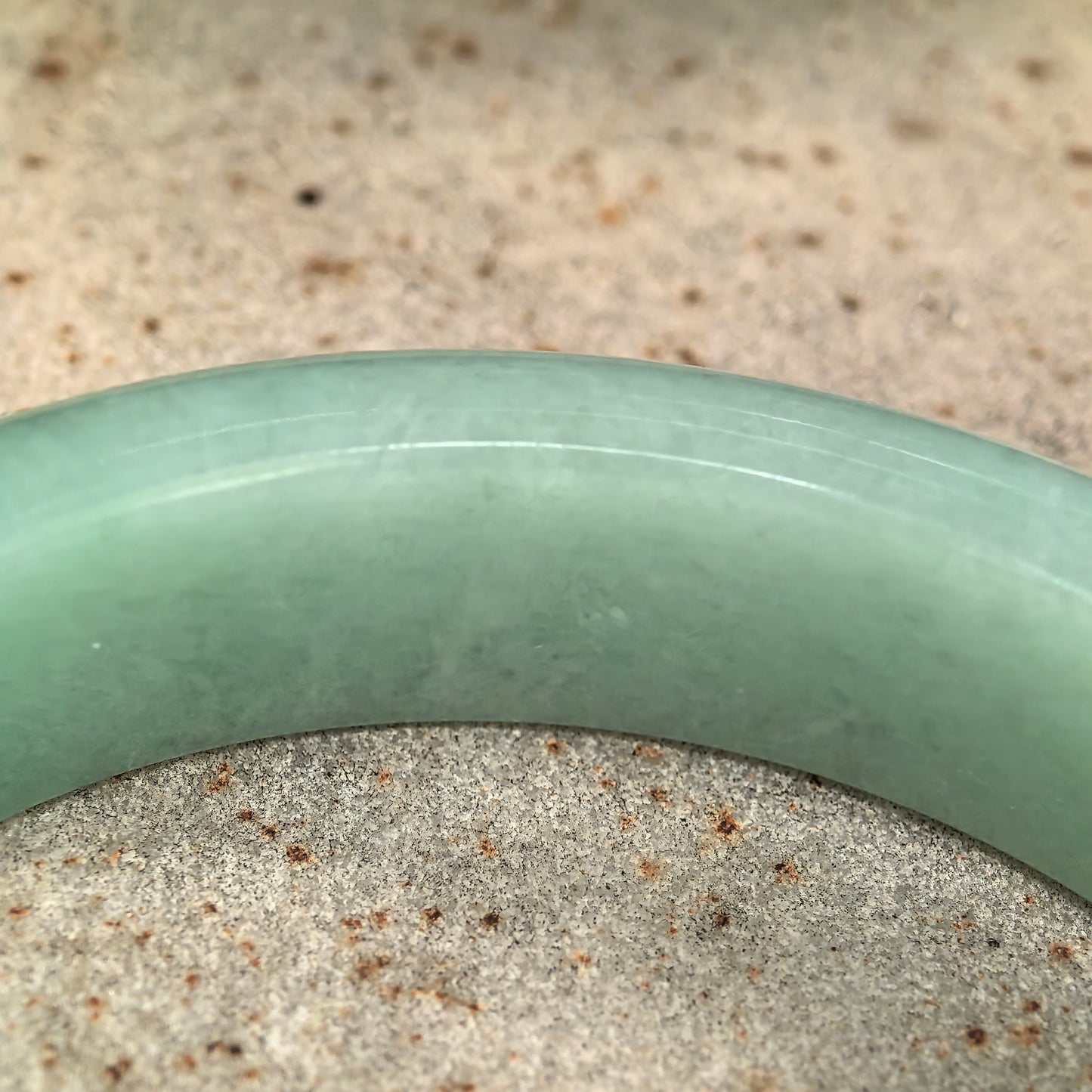 Natural Grade-A Glutinous Green Golden-Flecked D-Shape Jadeite Bangle · Burmese Jade 55mm