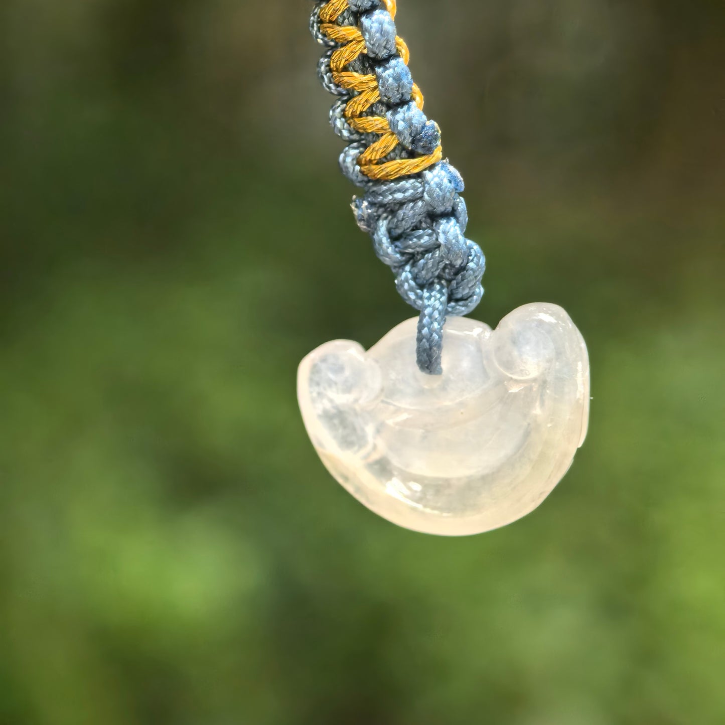 Natural Grade-A Icy Glutinous White Ingot Jadeite Bag Charm · Burmese Jade