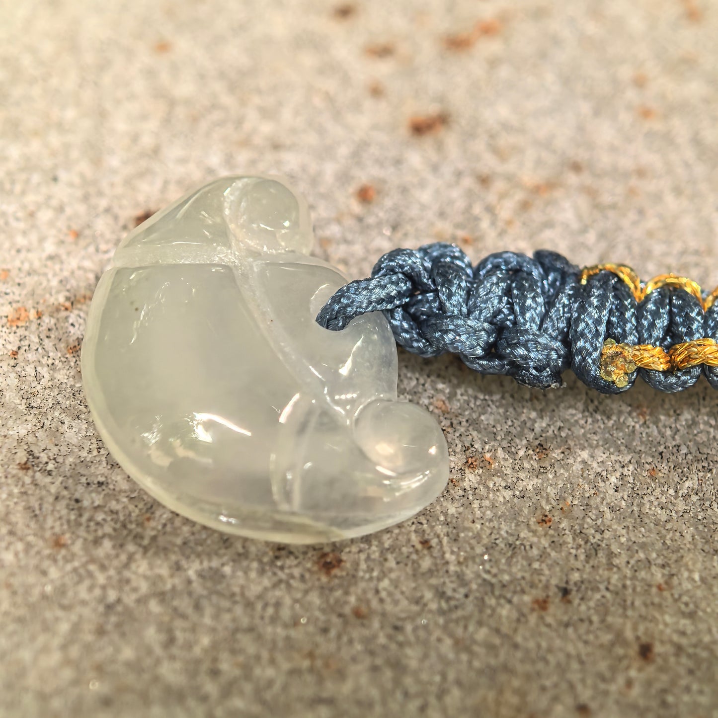 Natural Grade-A Icy Glutinous White Ingot Jadeite Bag Charm · Burmese Jade